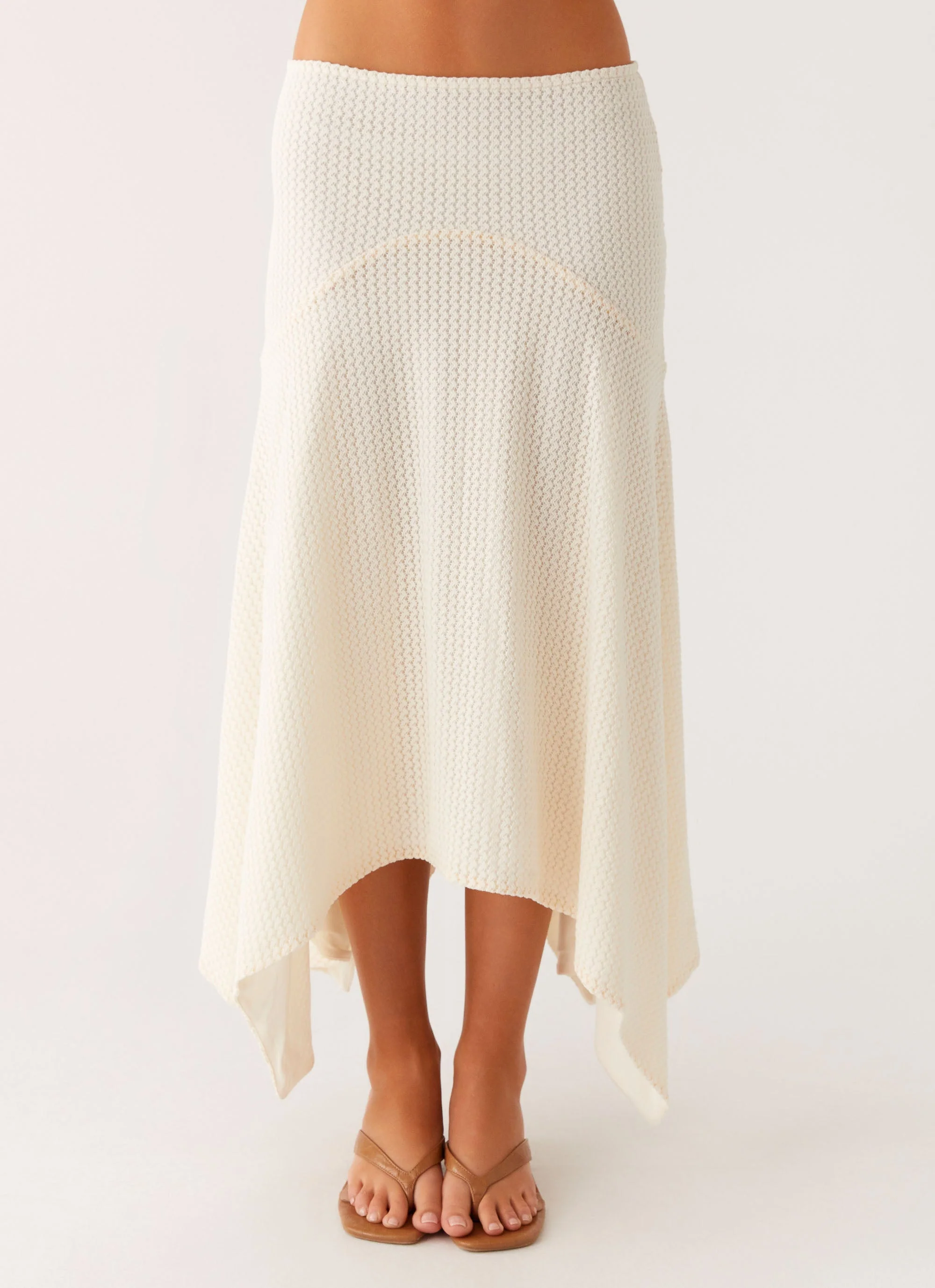 Evaden Low Rise Midi Skirt - Ivory - Image 6