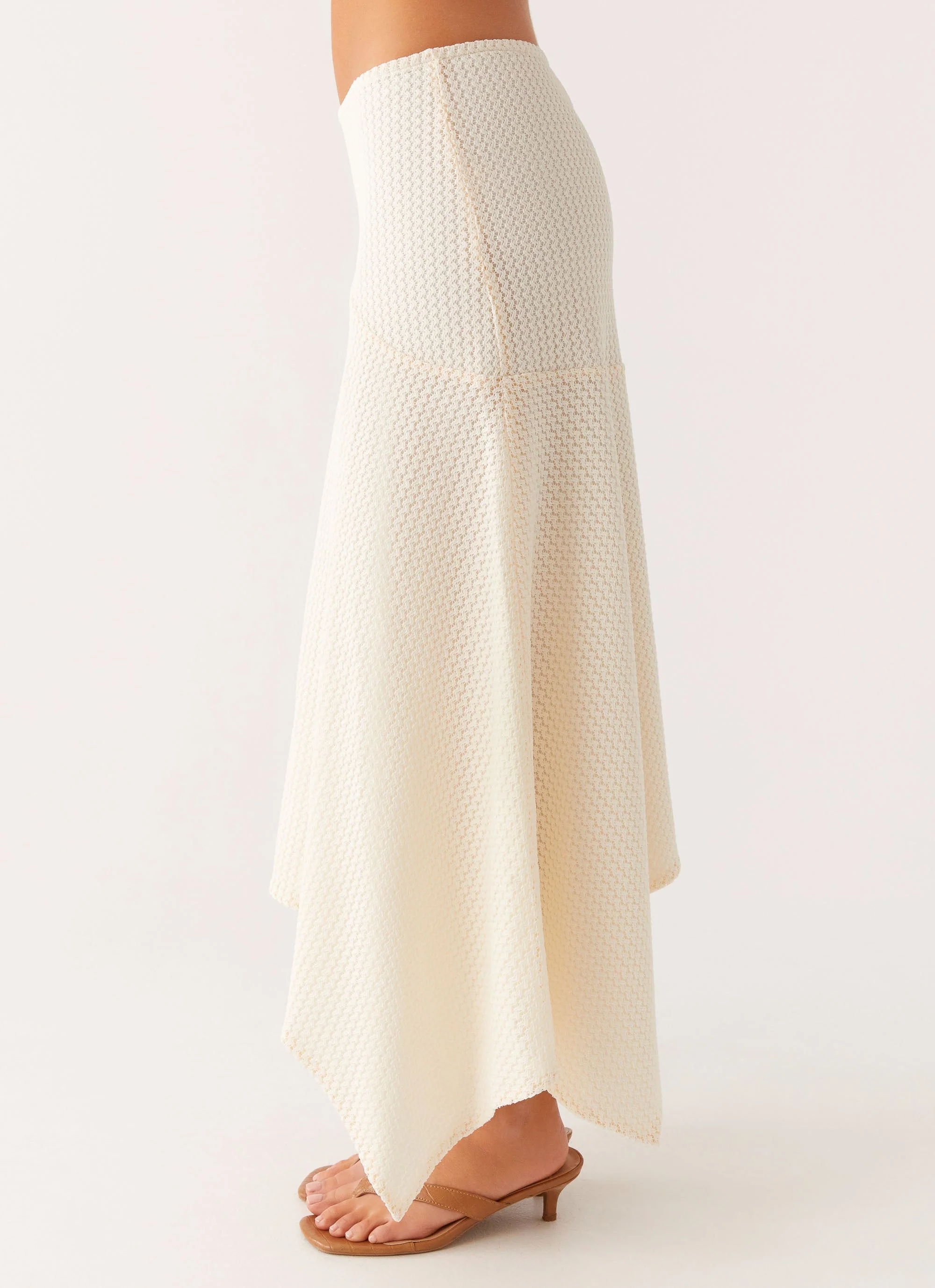 Evaden Low Rise Midi Skirt - Ivory - Image 7