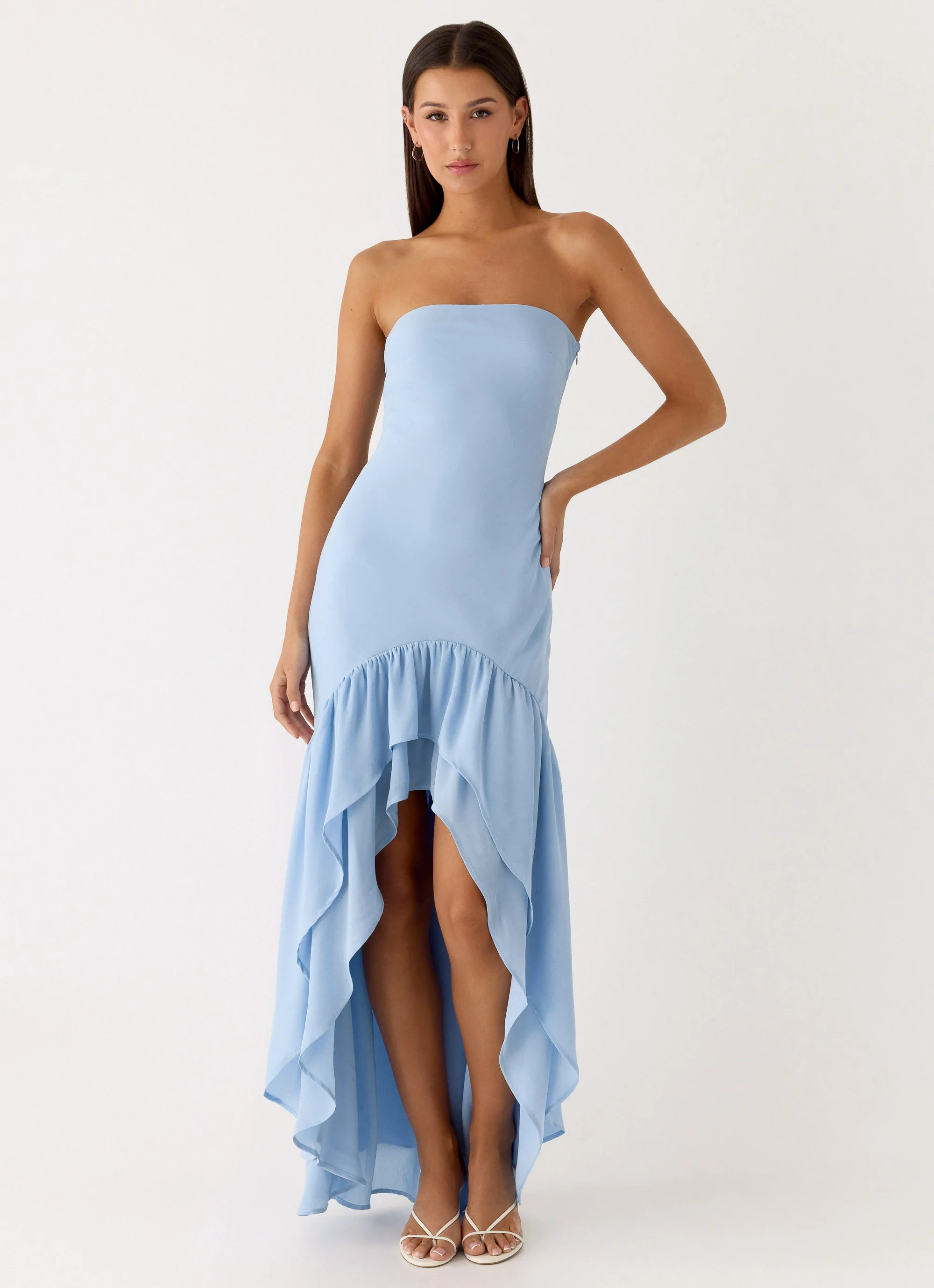 Evander Chiffon Maxi Dress - Blue - Image 5
