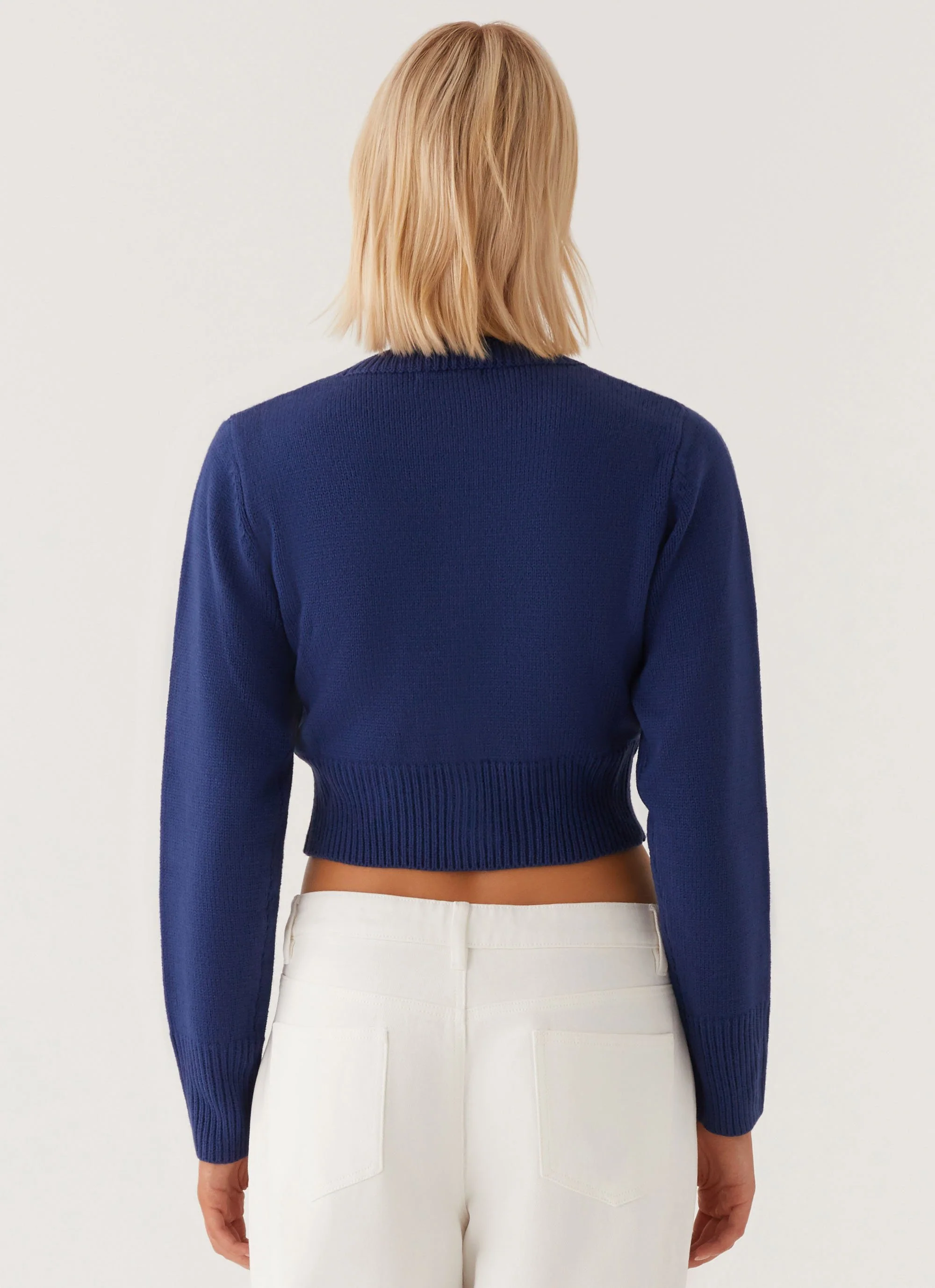 Everest Knit Cardigan - Navy - Image 4