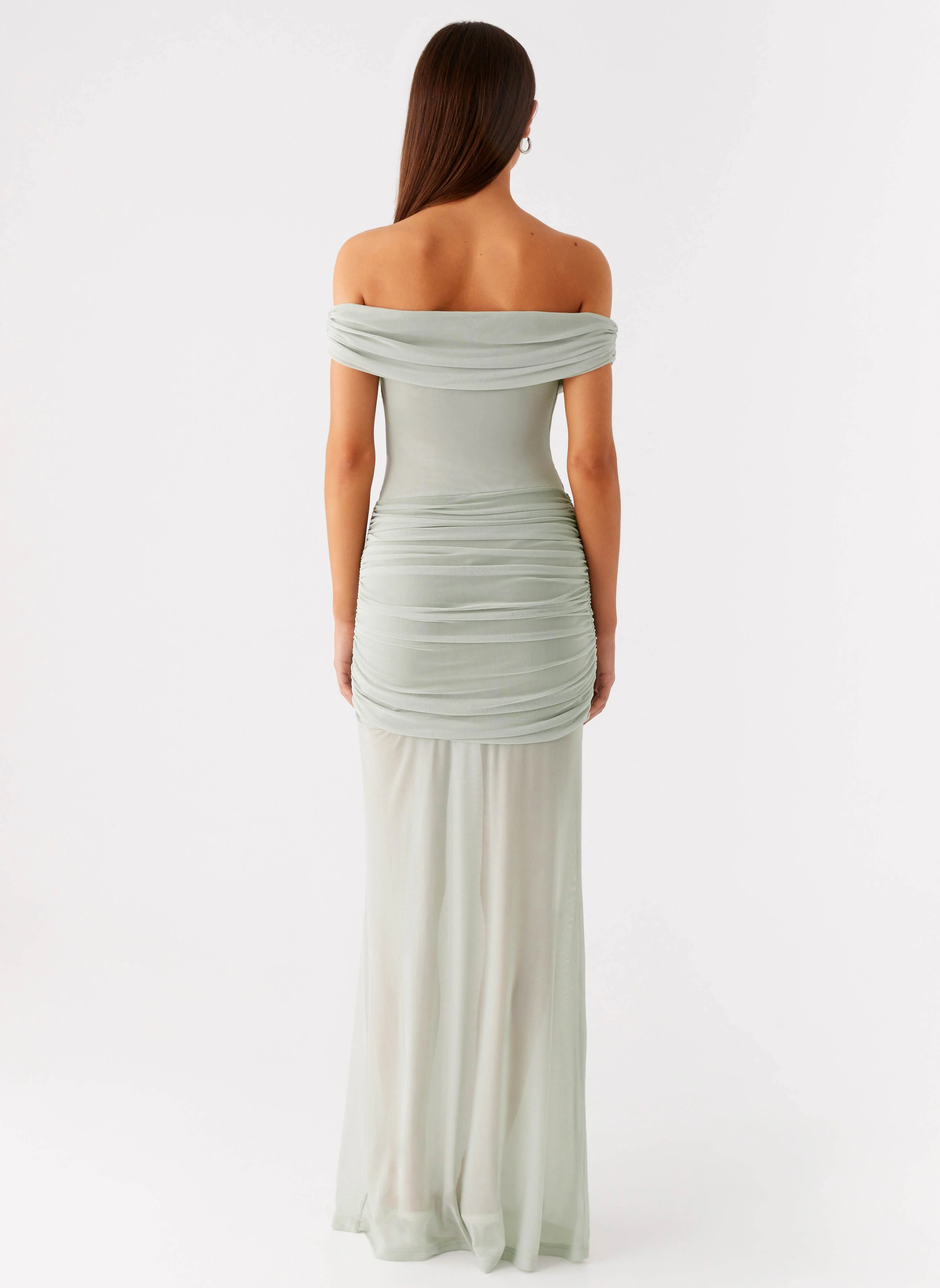 Eyllin Off Shoulder Maxi Dress - Sage - Image 4
