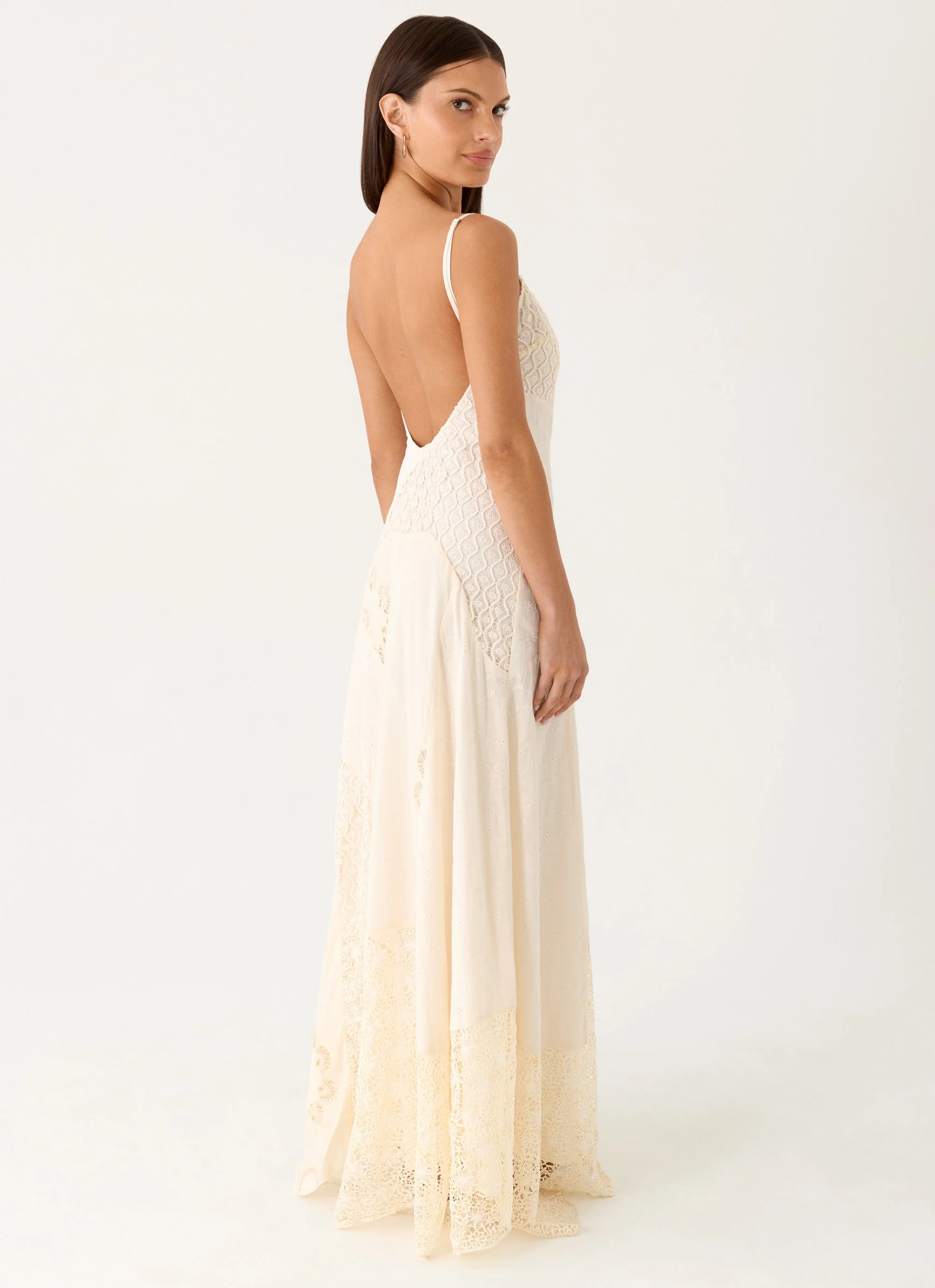 Fabienne Spliced Cotton Maxi Dress - Ivory - Image 7