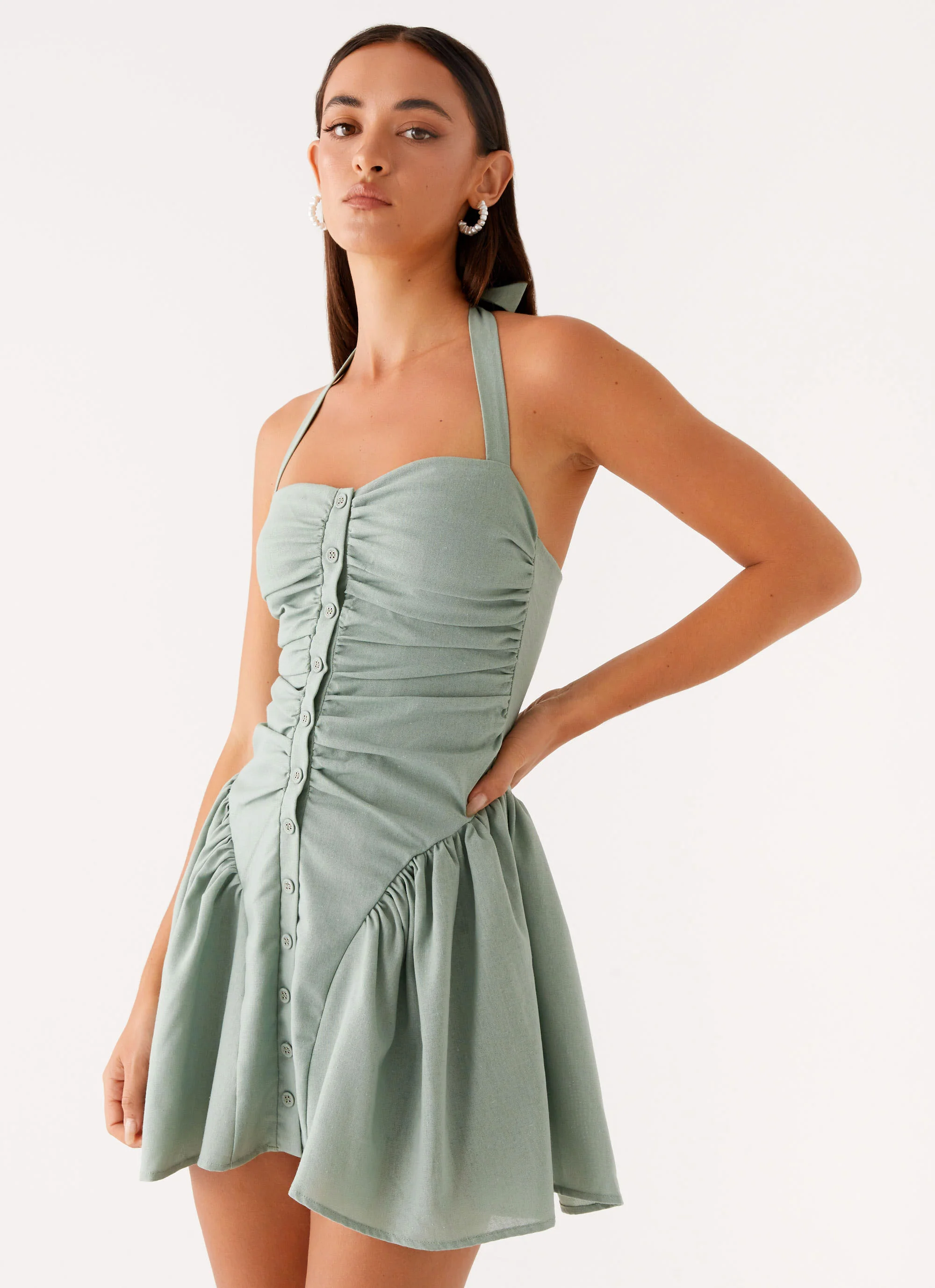Fable Mini Dress - Sage - Image 5