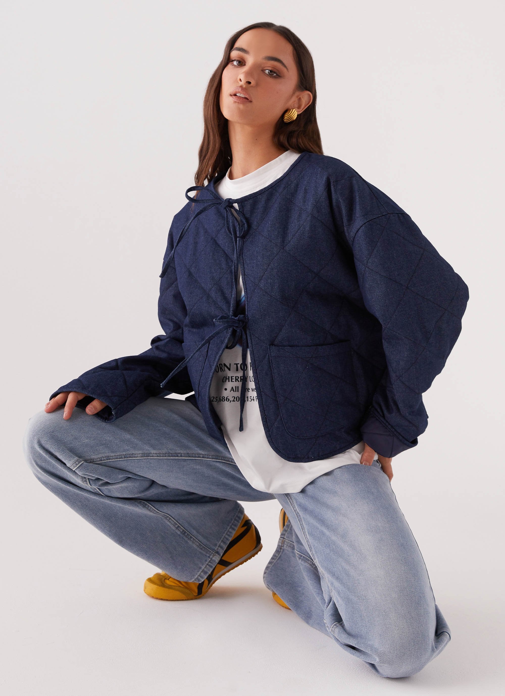 Faded Fall Quilted Jacket - Vintage Blue Wash - Image 6