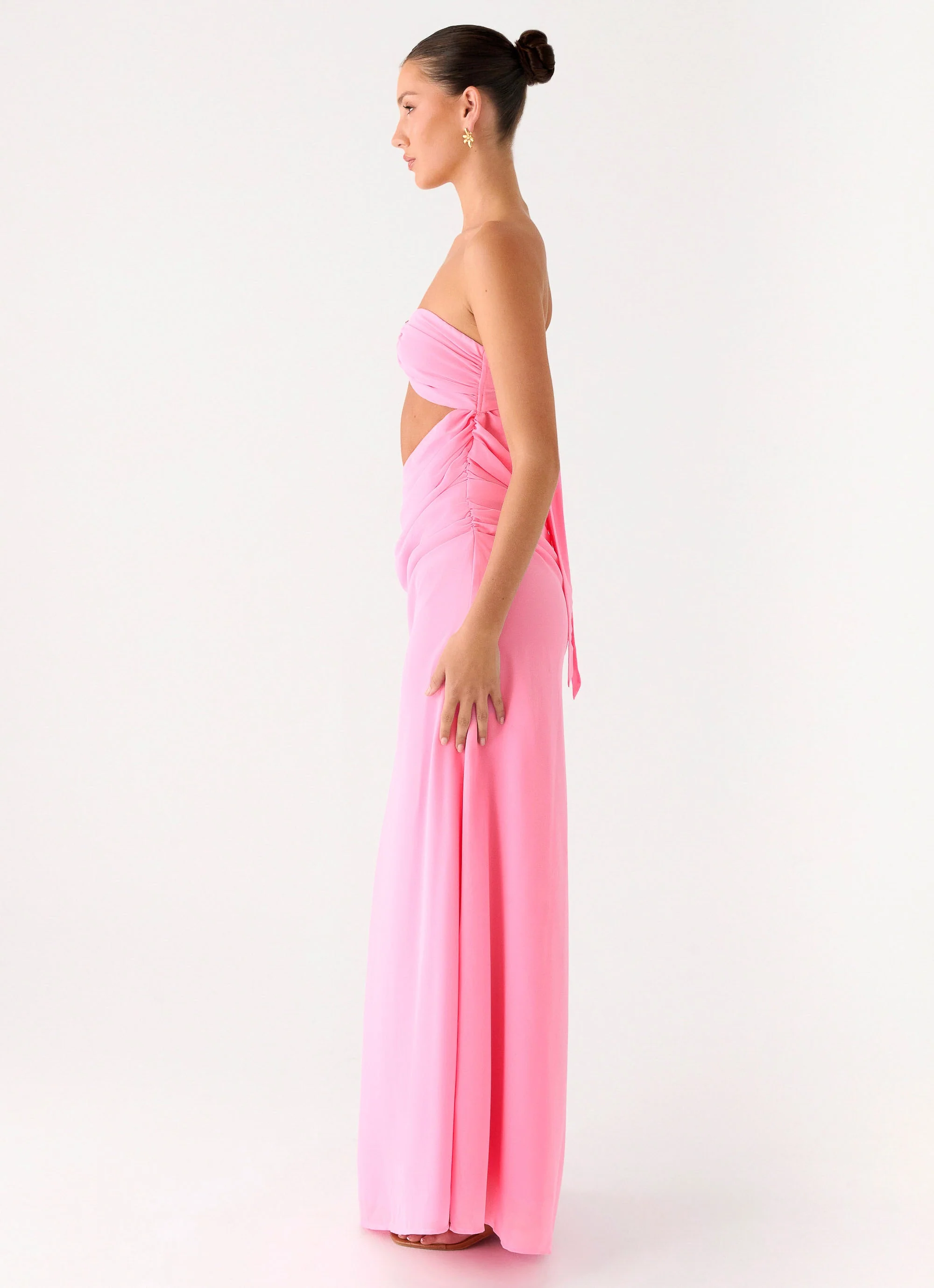 Falling Forever Strapless Beaded Maxi Dress - Pink - Image 2