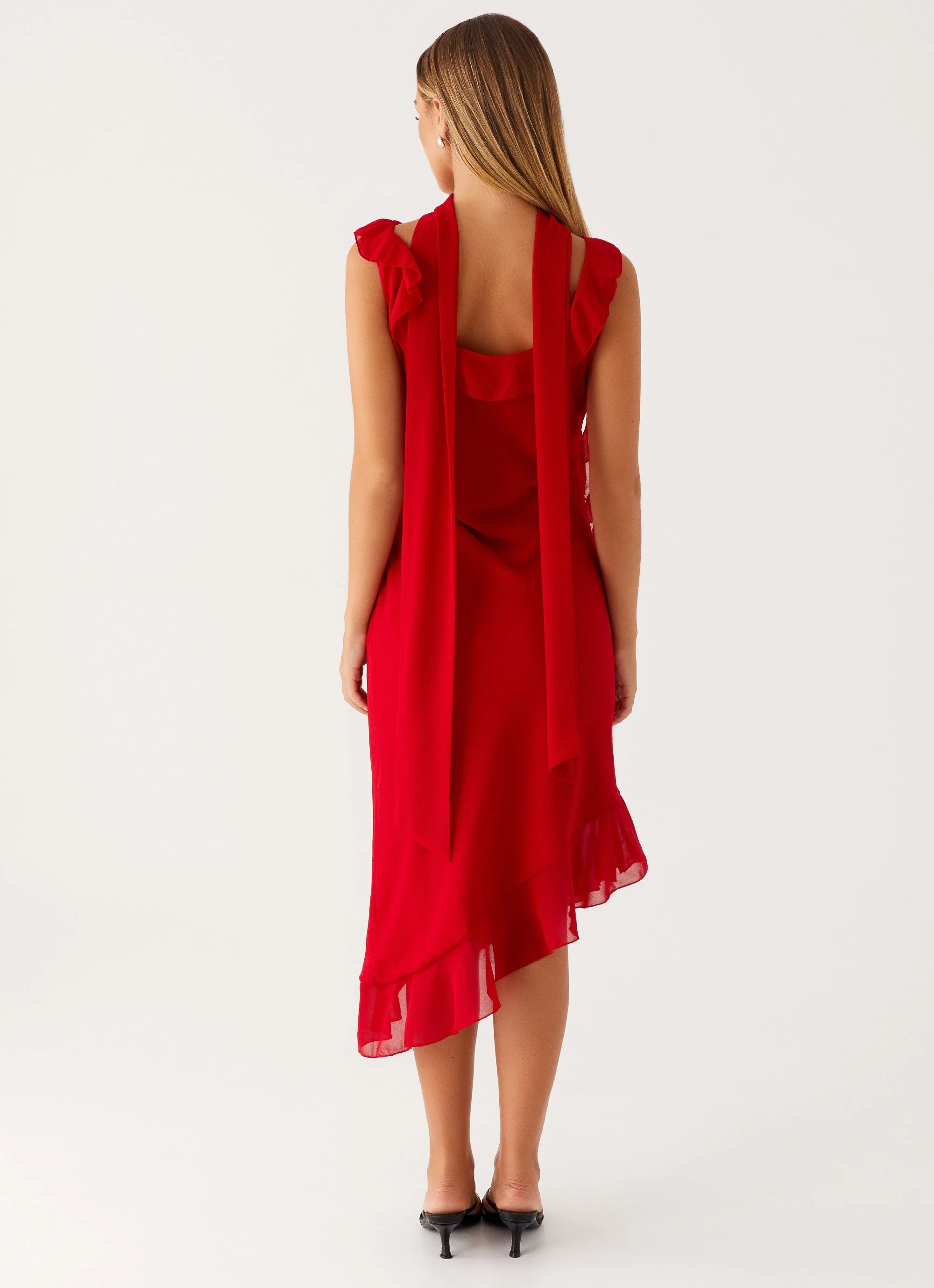 Fariday Midi Dress - Red - Image 3