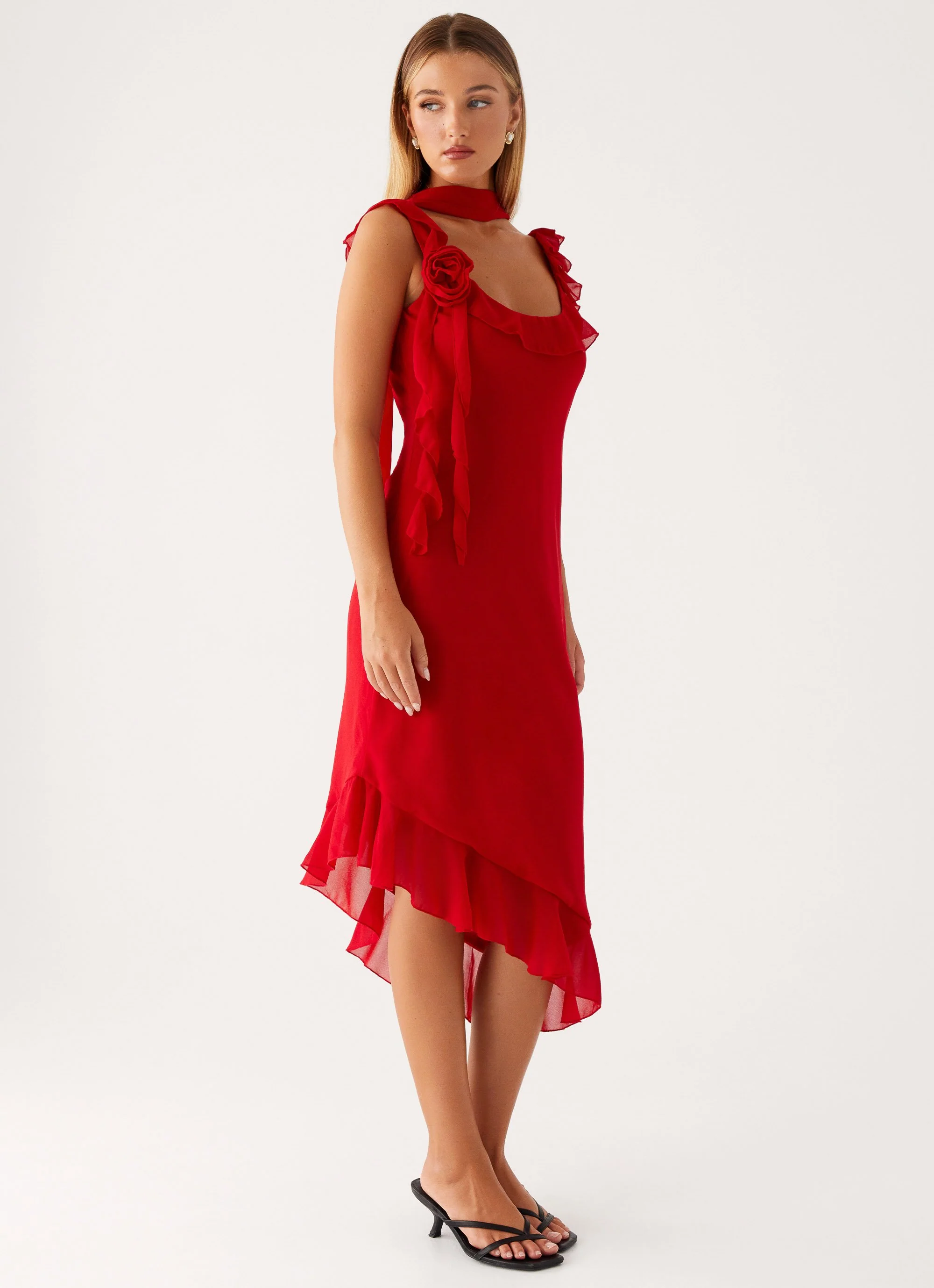 Fariday Midi Dress - Red - Image 5