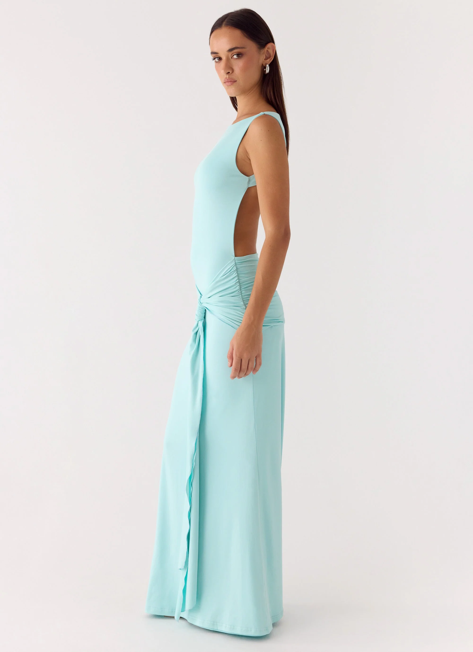 Fault Line Maxi Dress - Aqua - Image 2