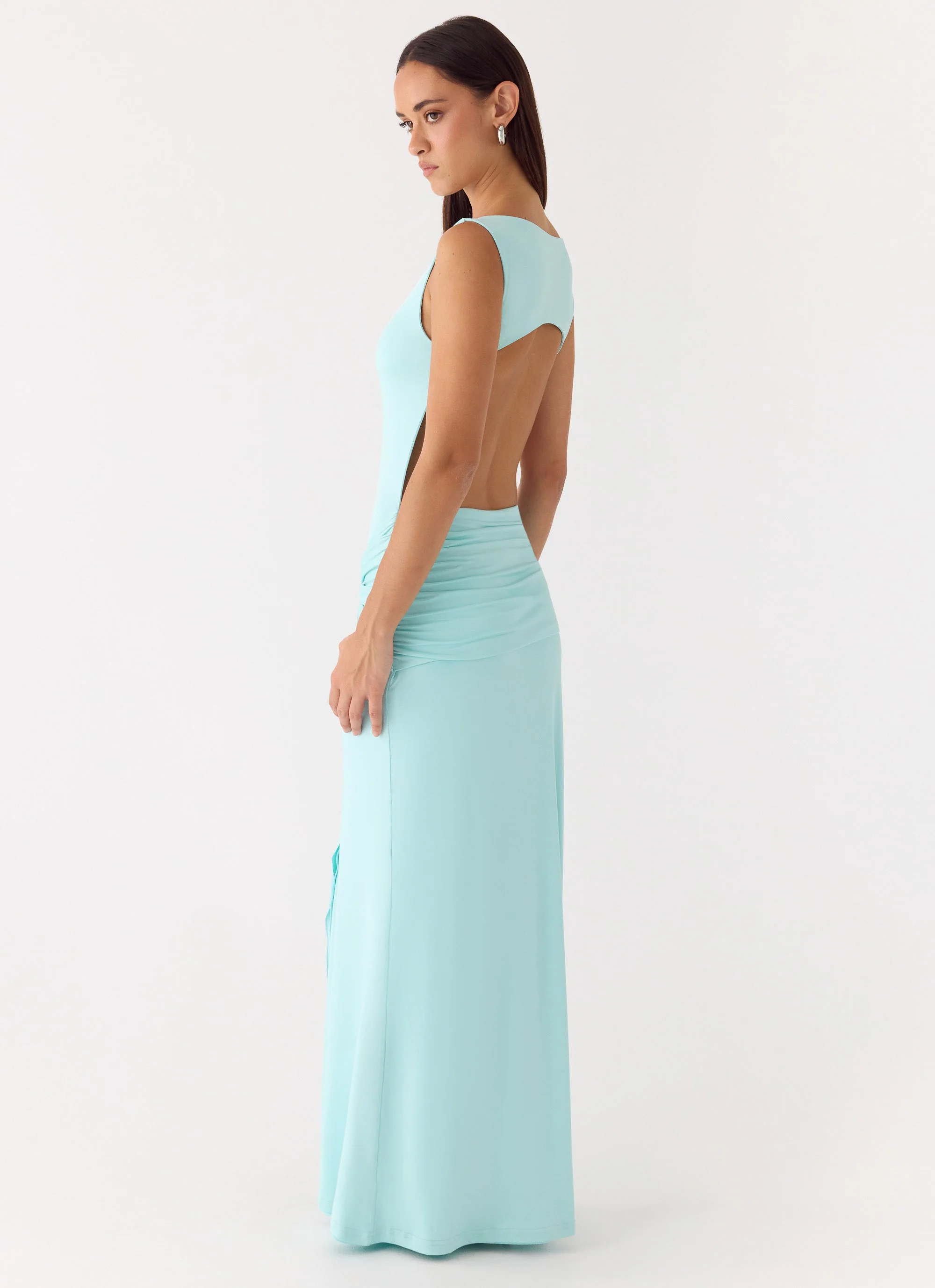 Fault Line Maxi Dress - Aqua - Image 6
