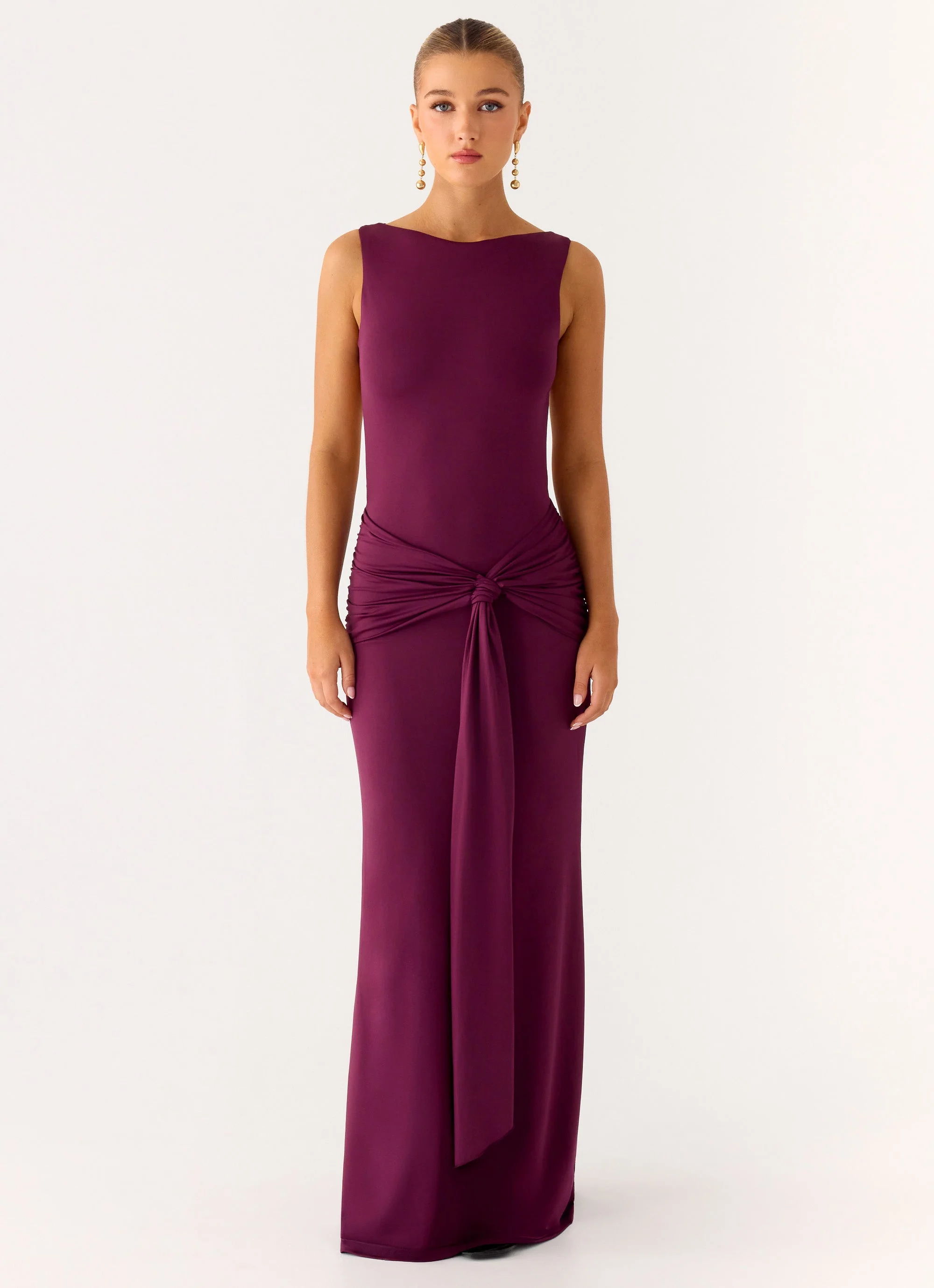 Fault Line Maxi Dress - Plum - Image 2