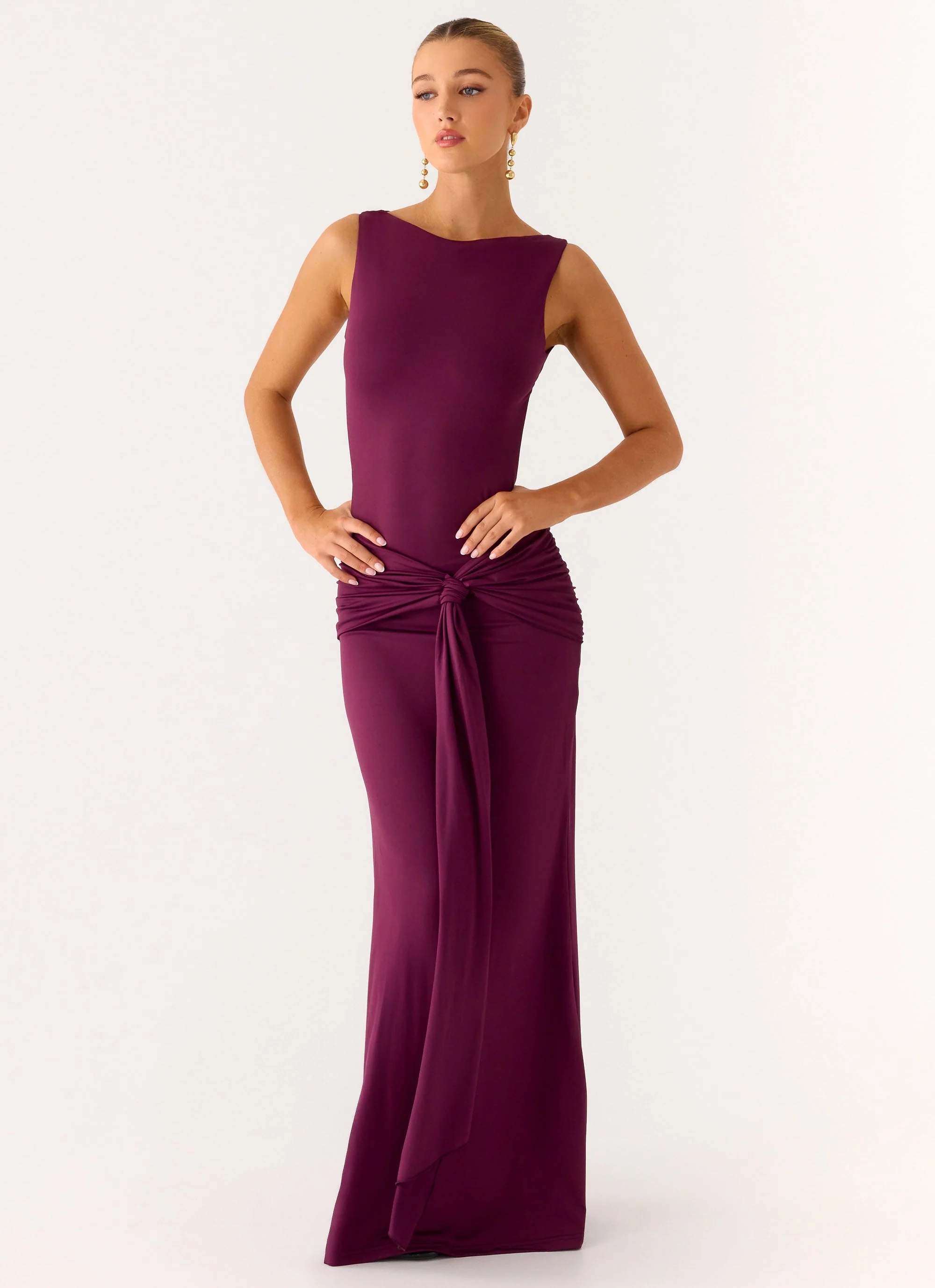 Fault Line Maxi Dress - Plum - Image 5