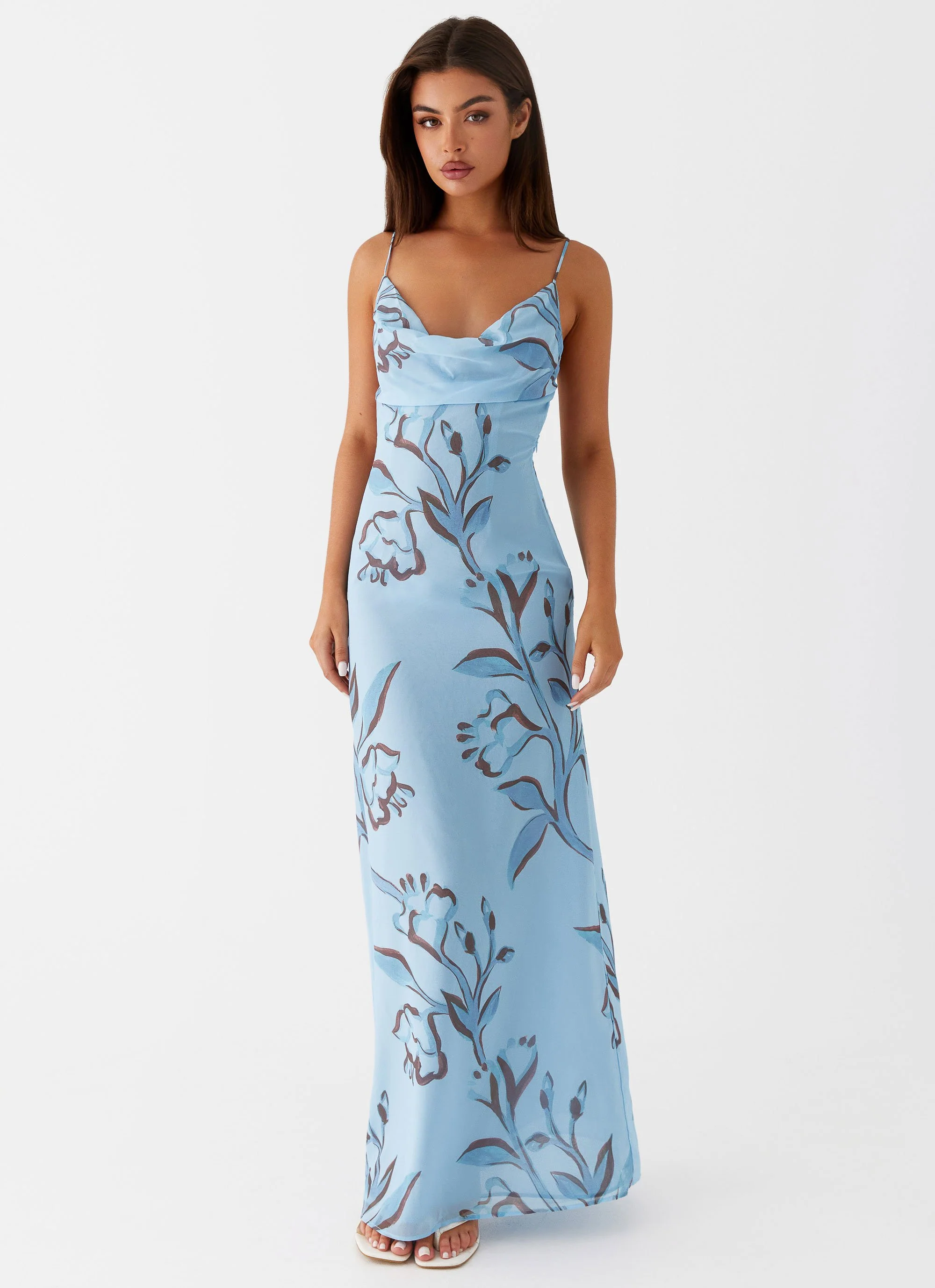 Felicia Daisy Maxi Dress - Blue Floral - Image 2