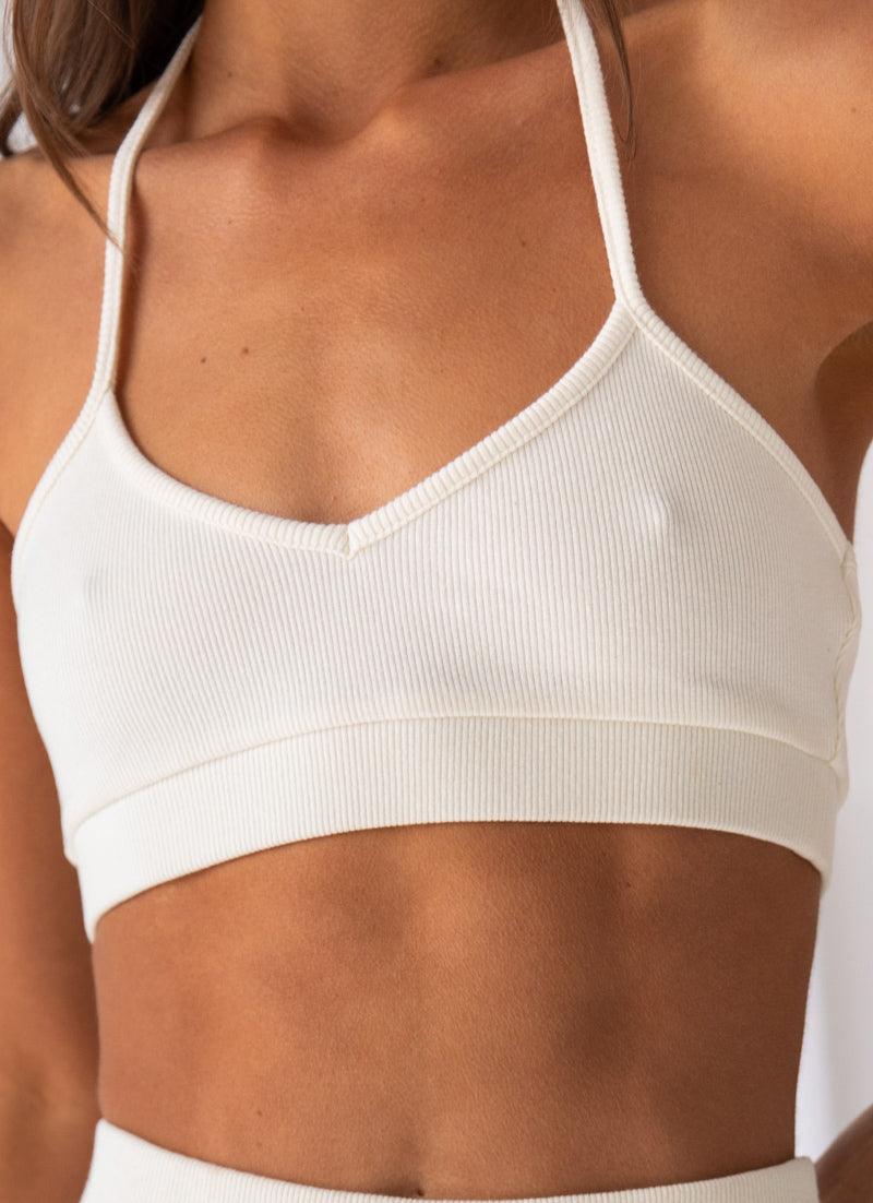 Femme Organic Cotton Rib Crop Top - Ivory - Image 6