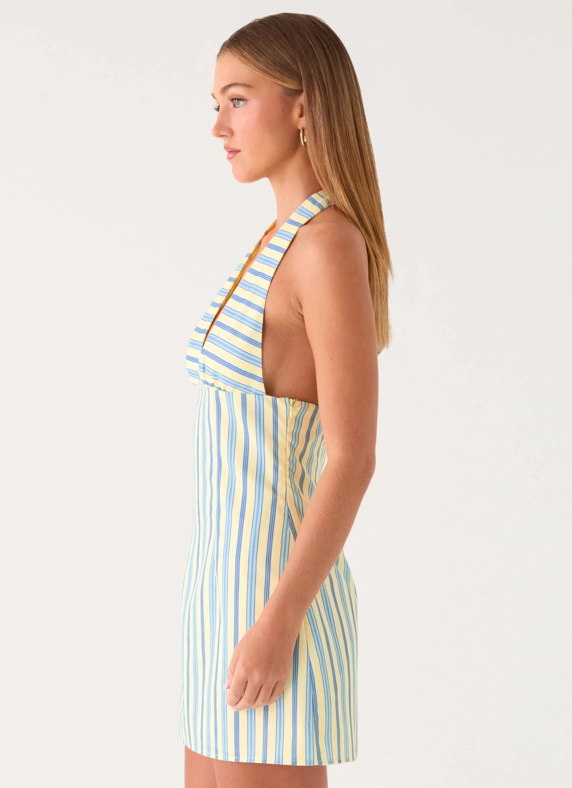 Feyric Mini Dress - Mint Banana Stripe - Image 3