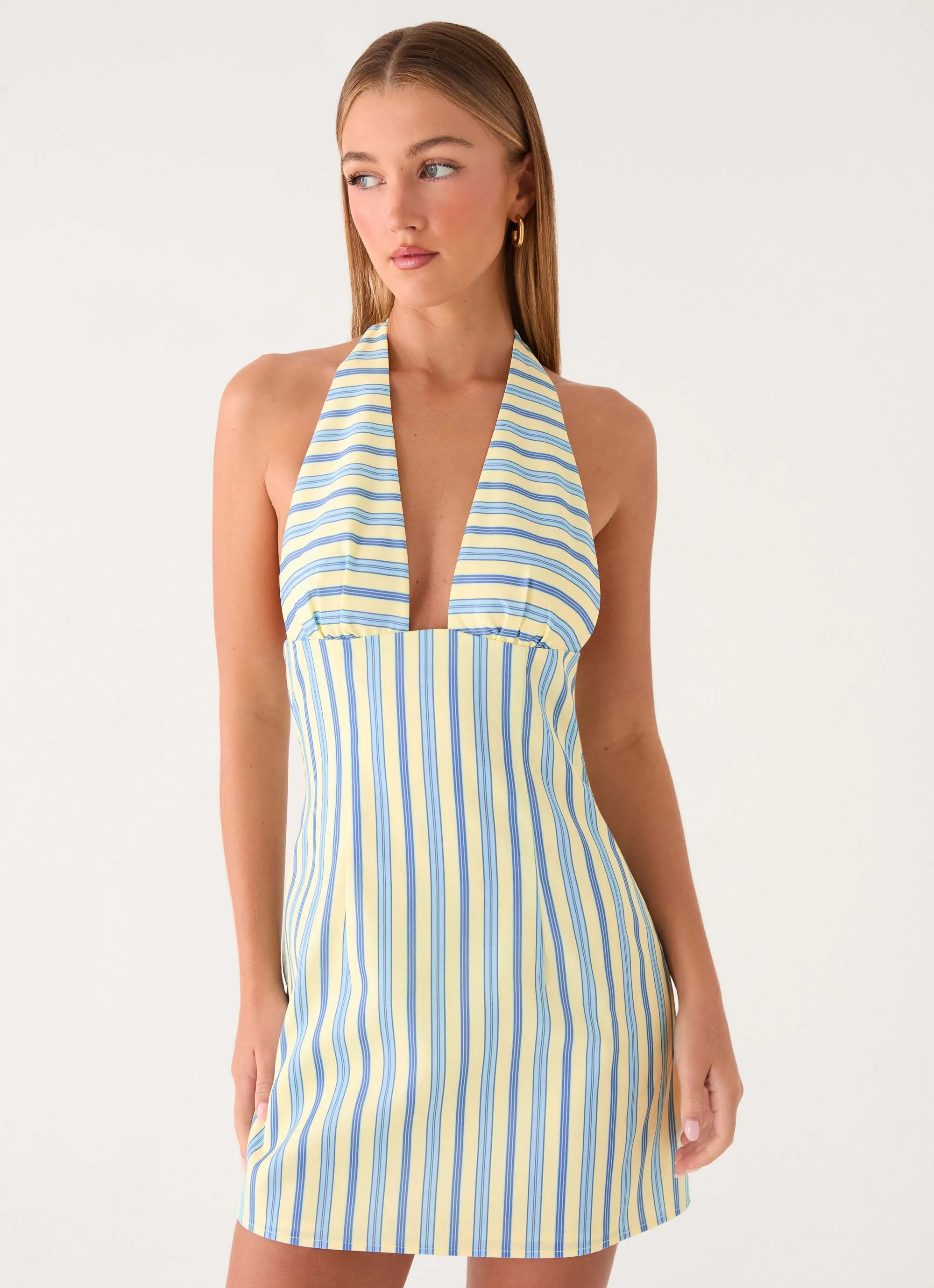 Feyric Mini Dress - Mint Banana Stripe - Image 6