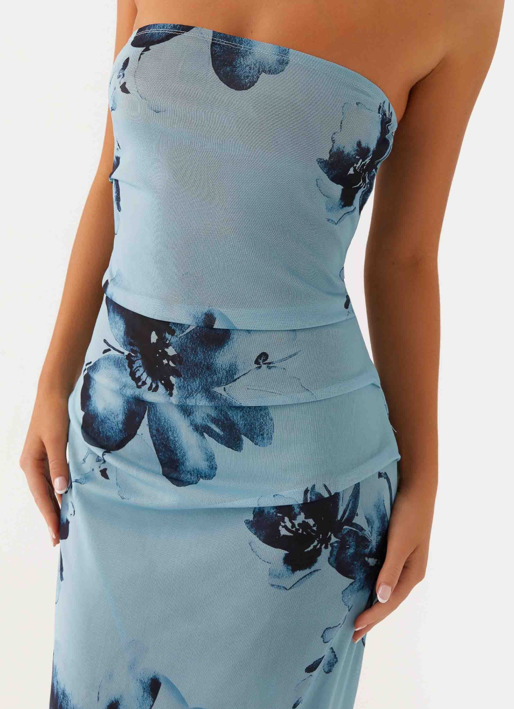 Field Of Dreams Maxi Dress - Blue Black Floral - Image 6