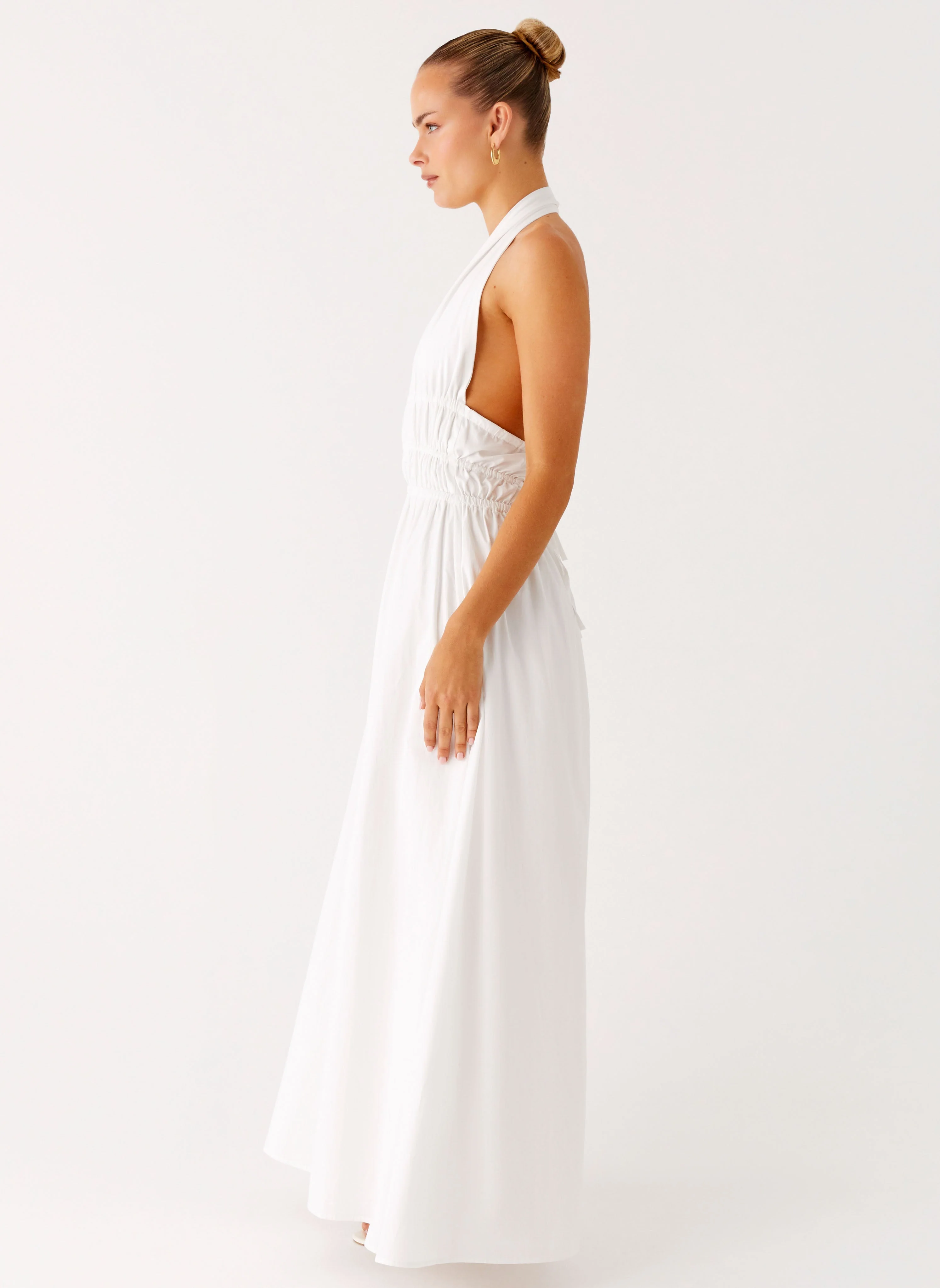 Figaro Halter Maxi Dress - White - Image 3