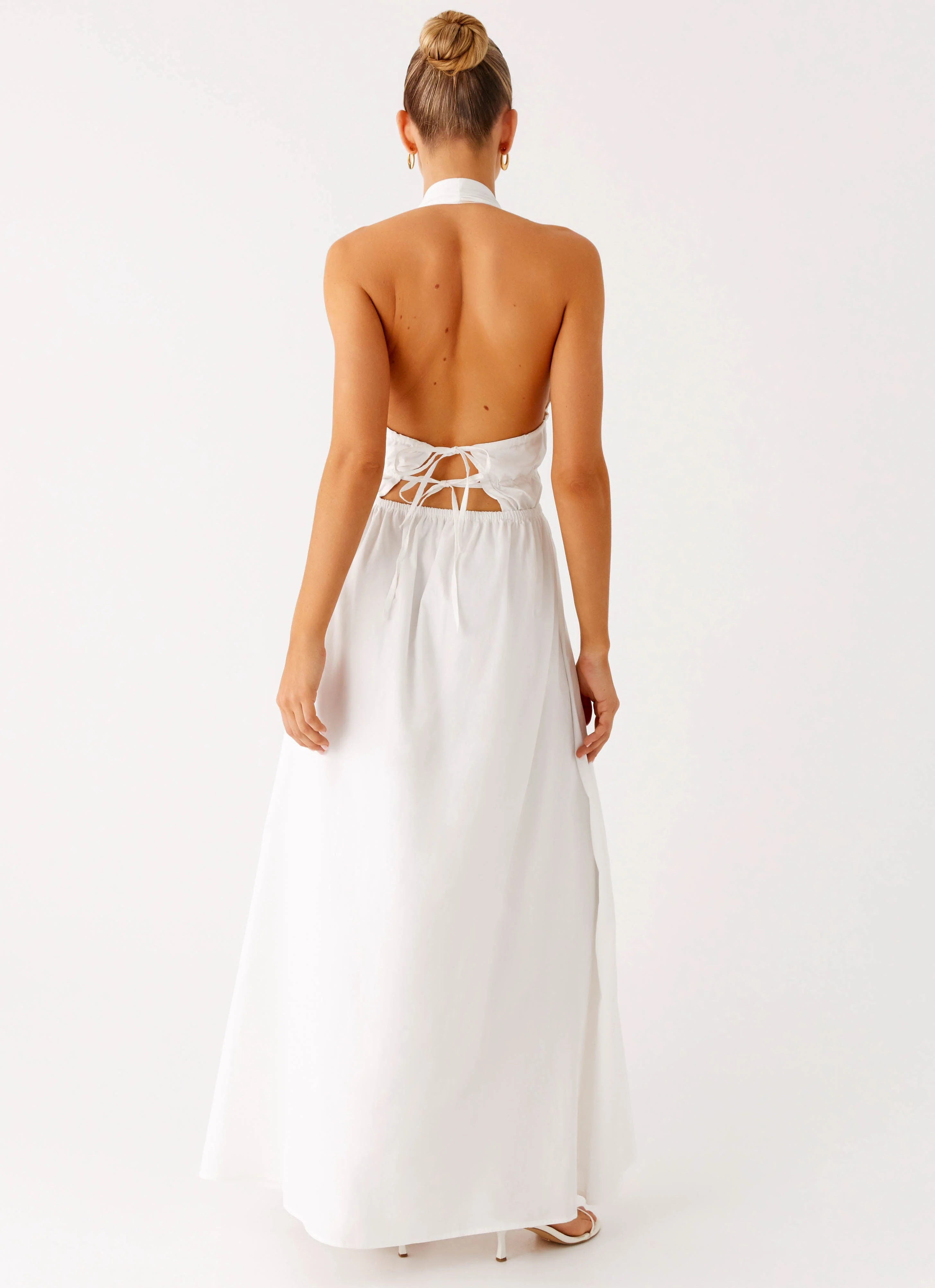 Figaro Halter Maxi Dress - White - Image 4