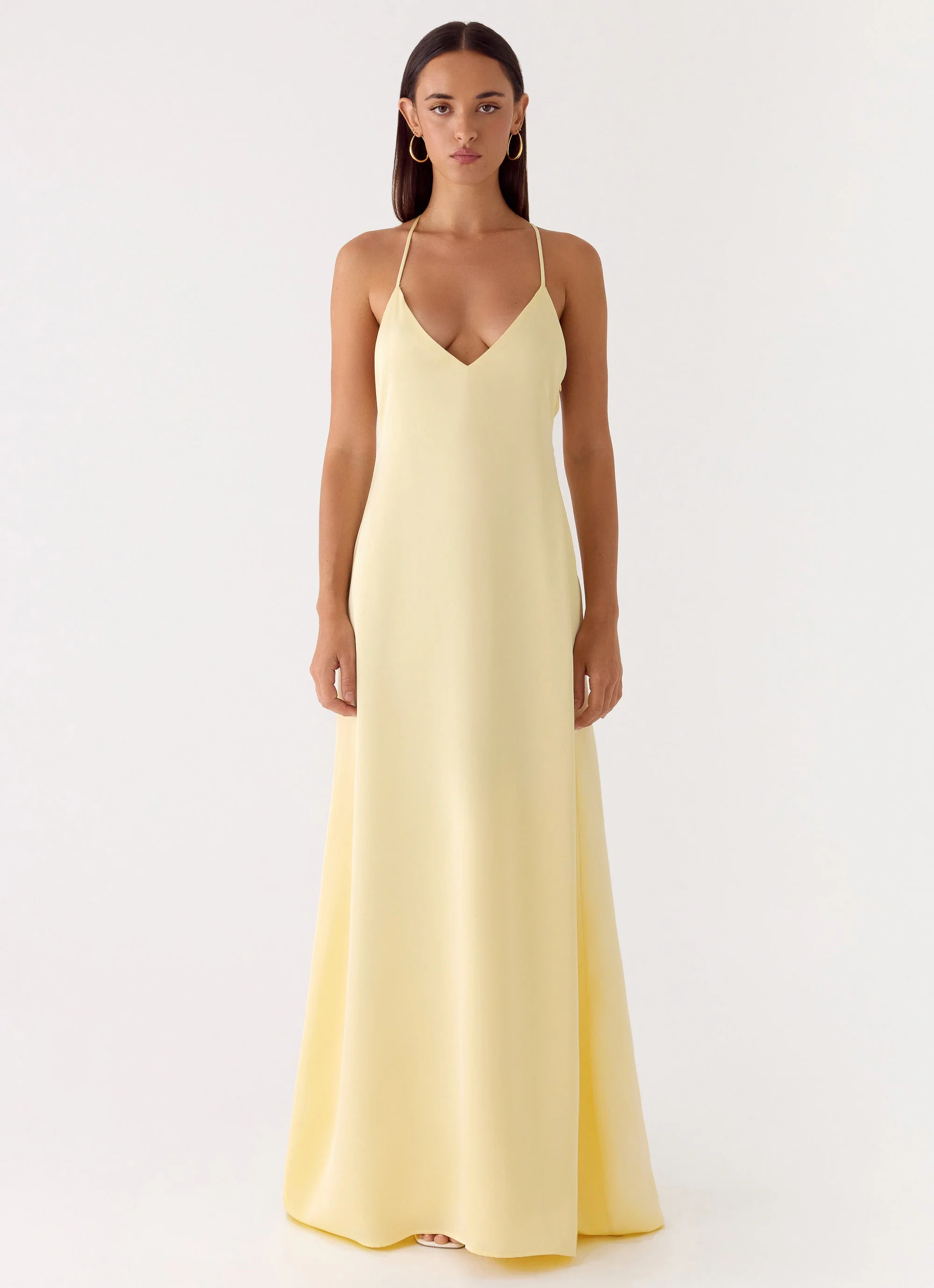 Fine Line Maxi Dress - Yellow - Image 4