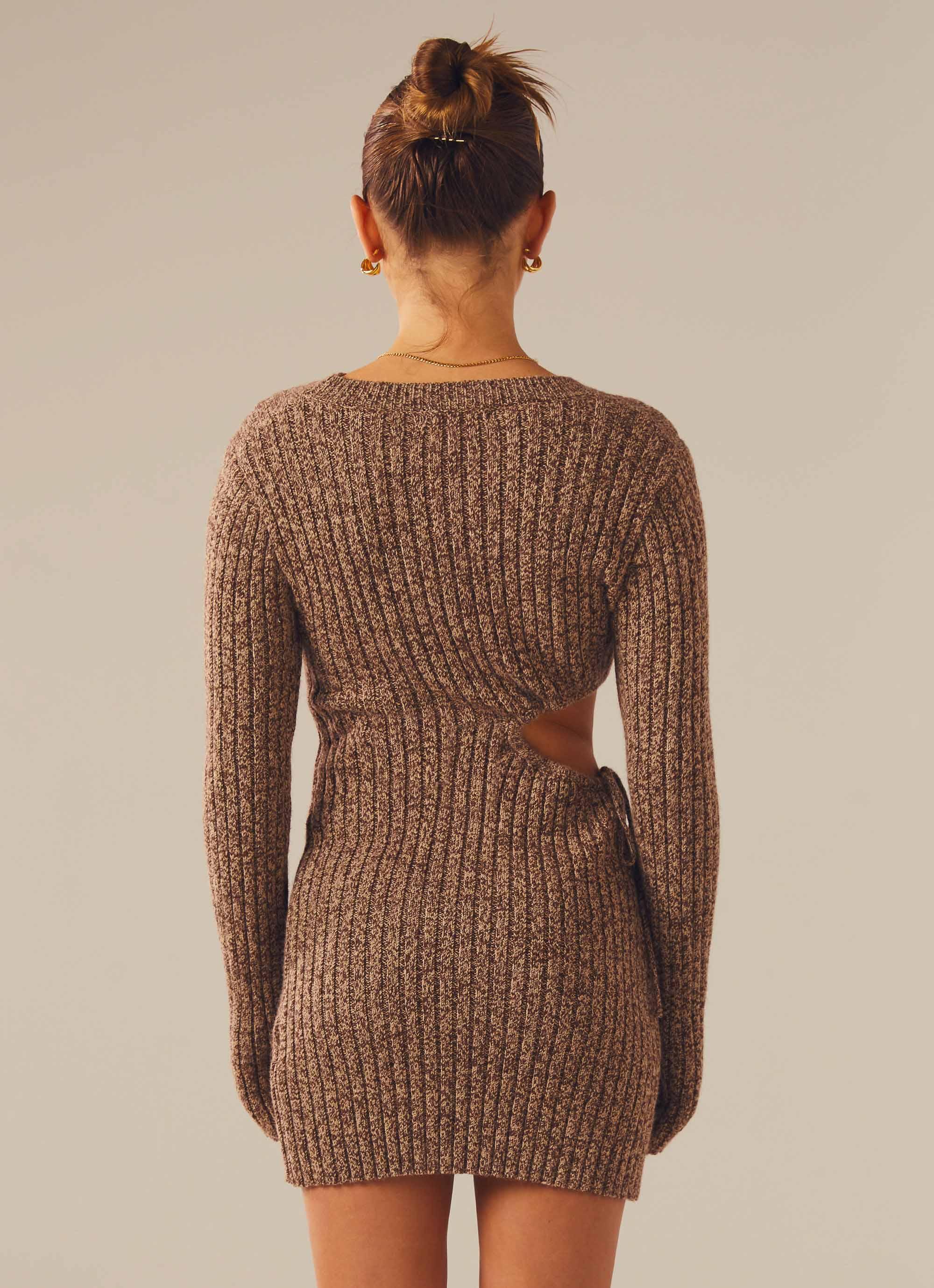 Finesse Knit Mini Dress - Cinnamon - Image 3