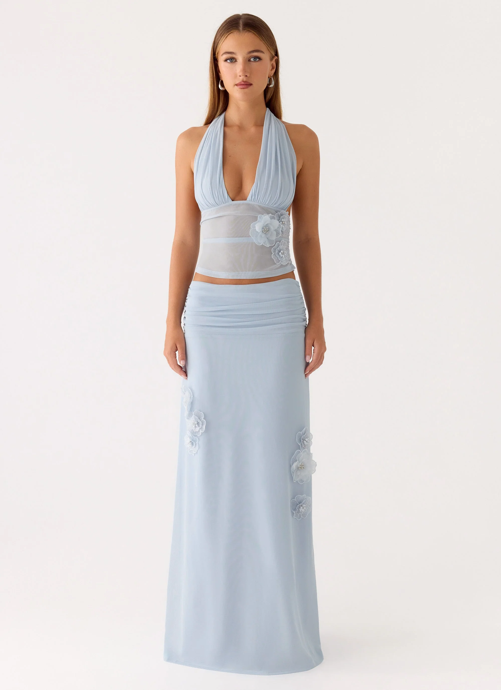Fleur Power Maxi Skirt - Blue - Image 5