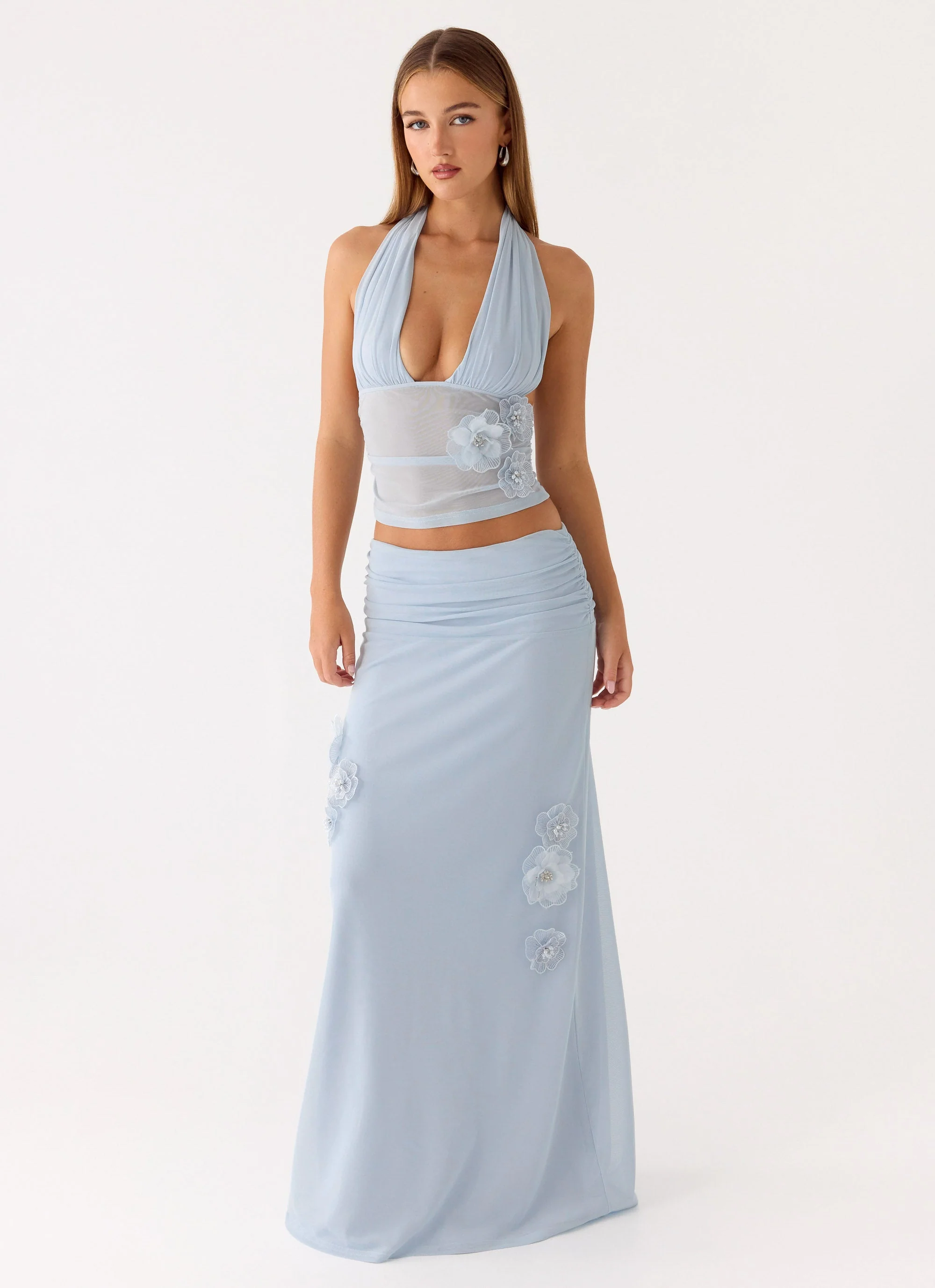 Fleur Power Maxi Skirt - Blue - Image 7