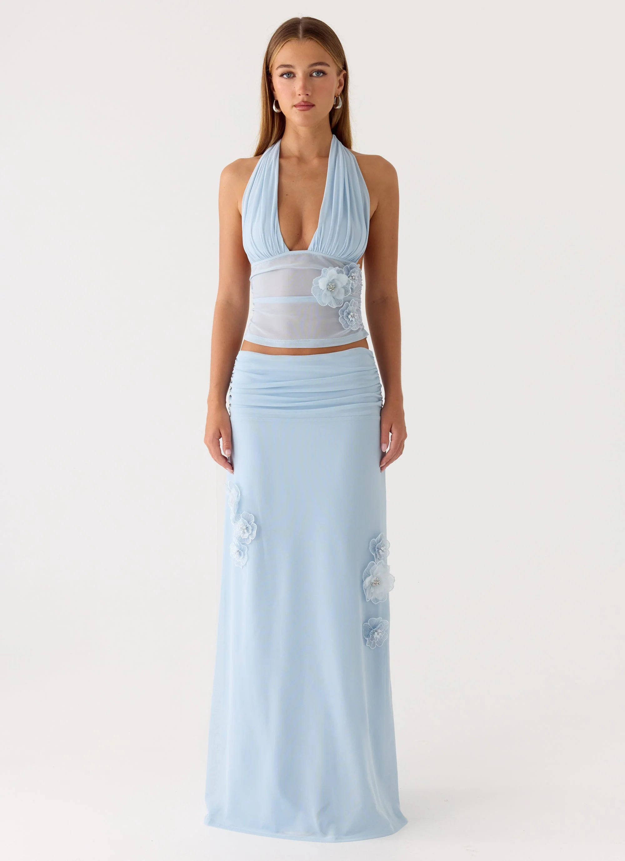 Fleur Power Maxi Skirt - Blue - Image 9