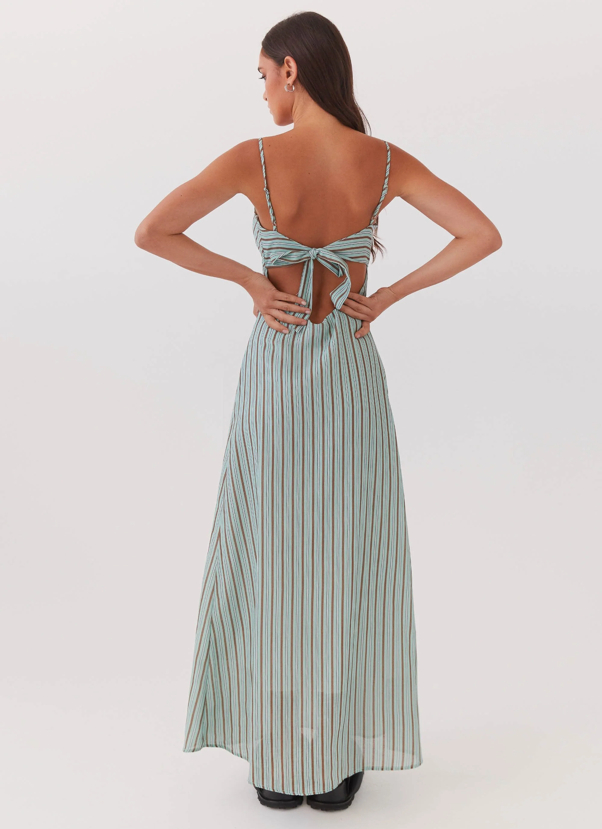 Flora Linen Maxi Dress - Coastal Stripe - Image 5
