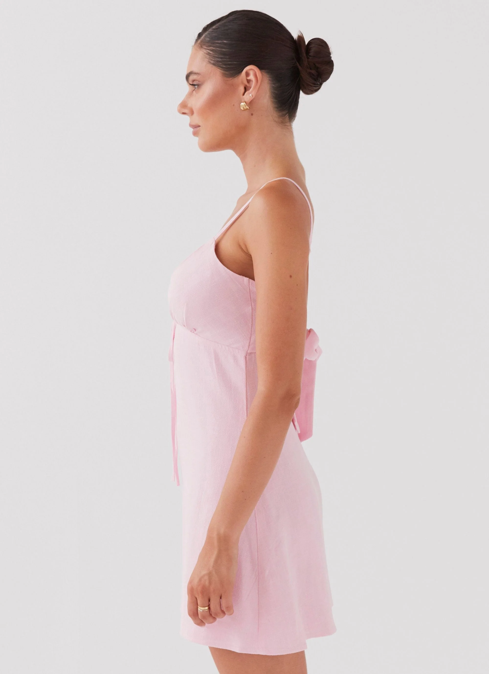 Flora Linen Mini Dress - Candy - Image 3
