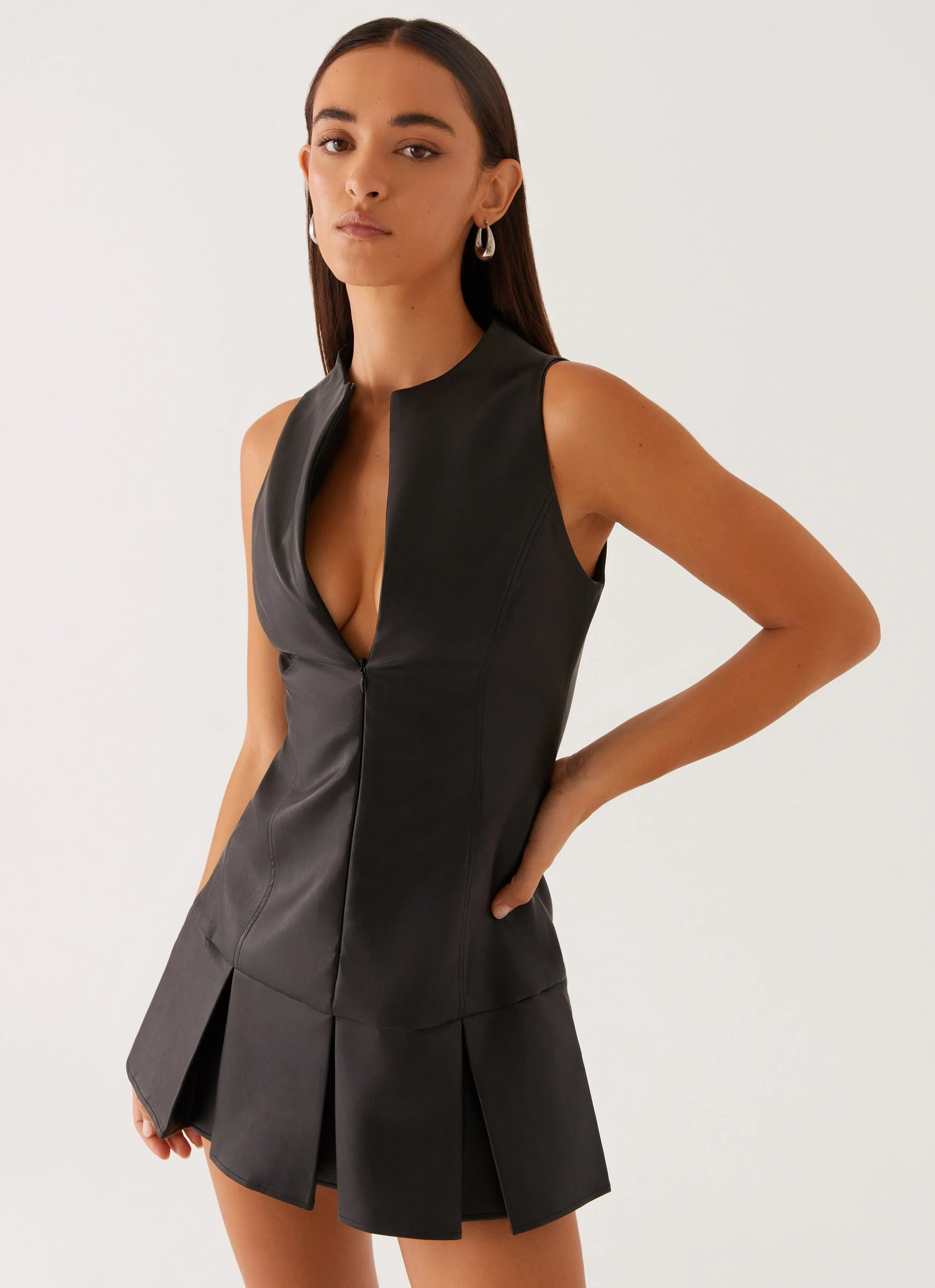 Flynn Mini Dress - Black - Image 6