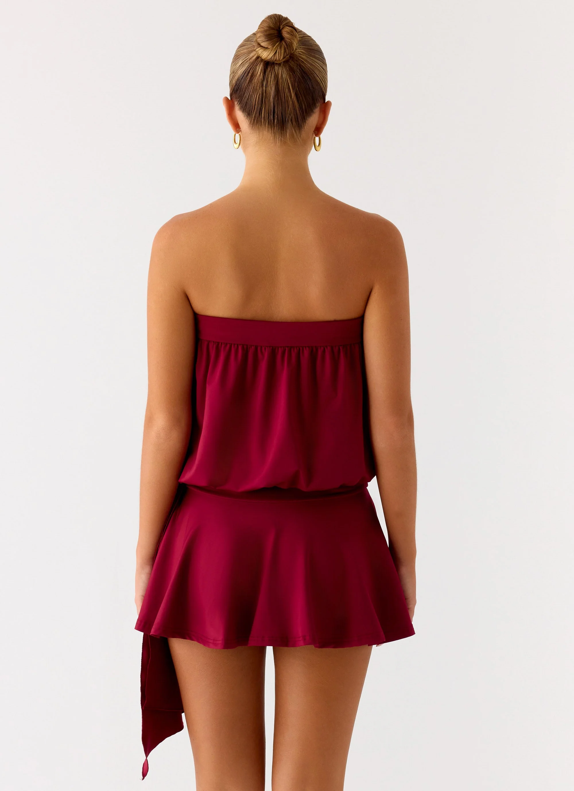 Forever Young Mini Dress - Dark Cherry - Image 3