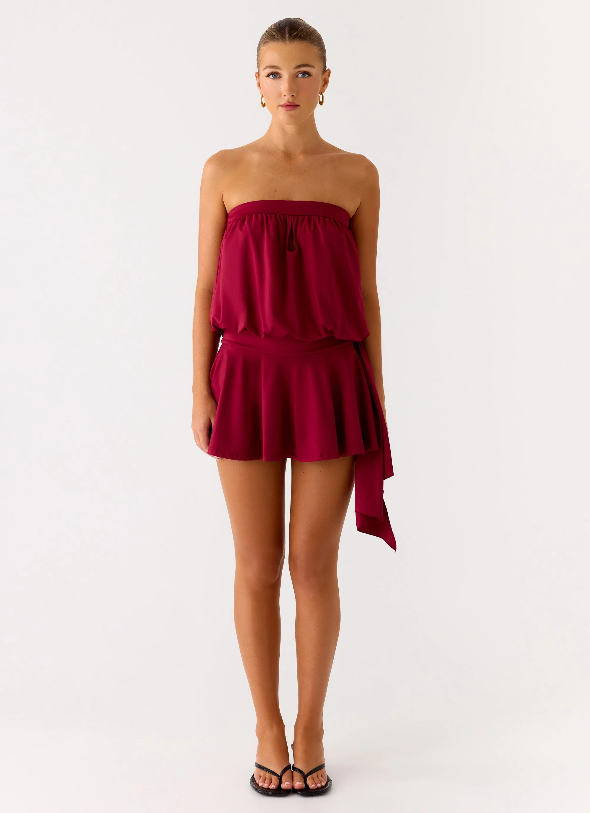 Forever Young Mini Dress - Dark Cherry - Image 4