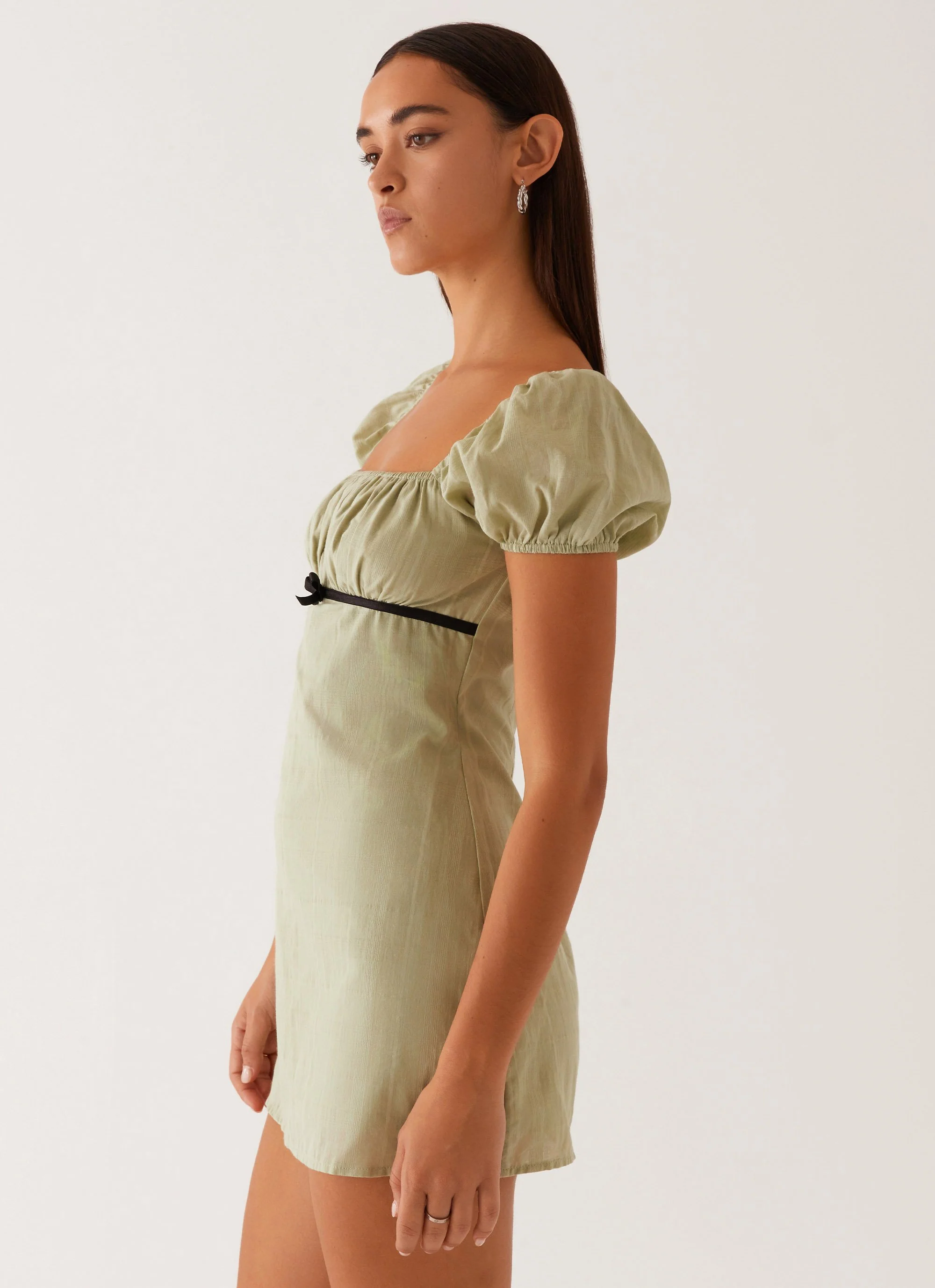 Fran Mini Dress - Pastel Green - Image 3