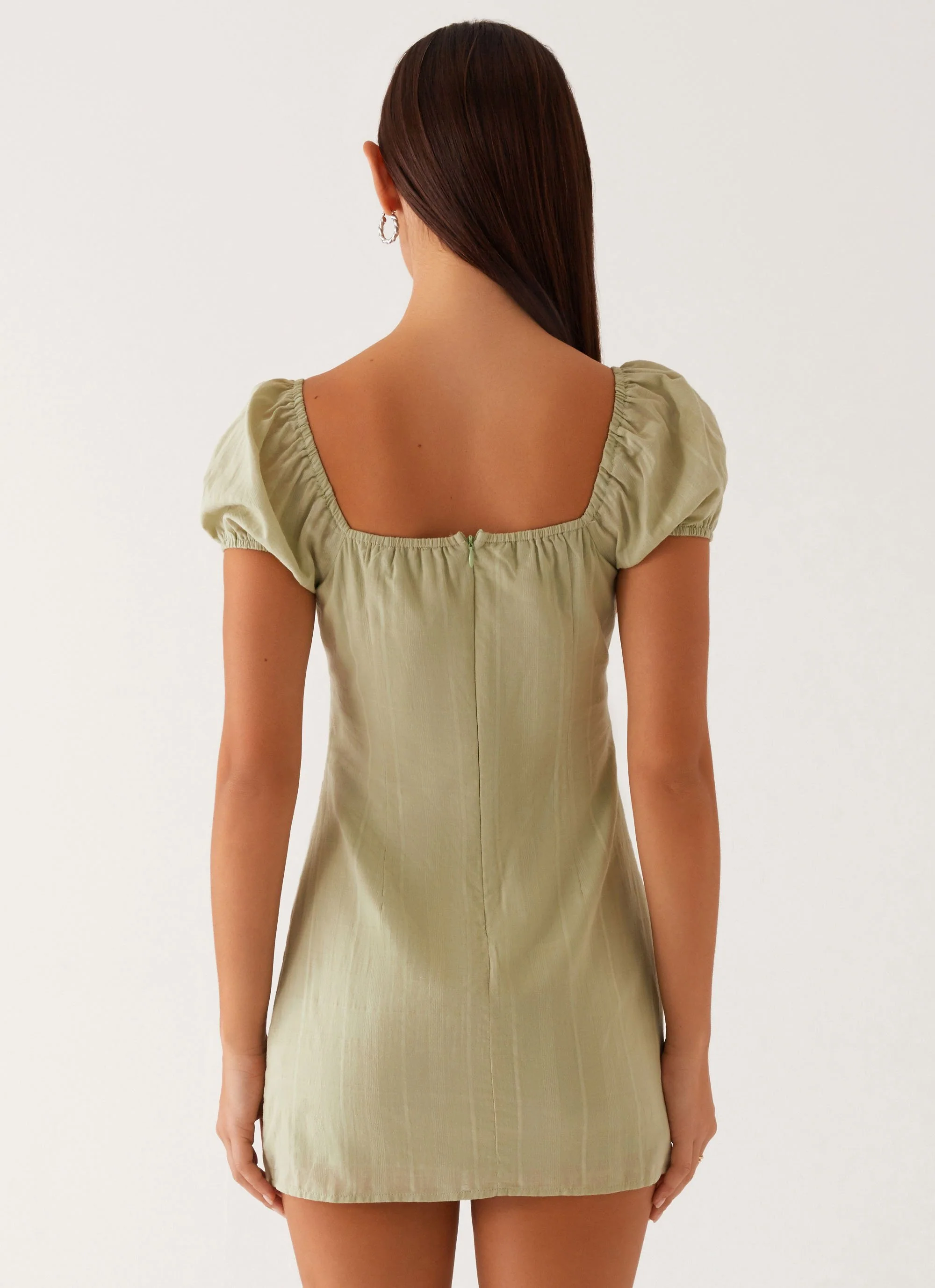 Fran Mini Dress - Pastel Green - Image 4