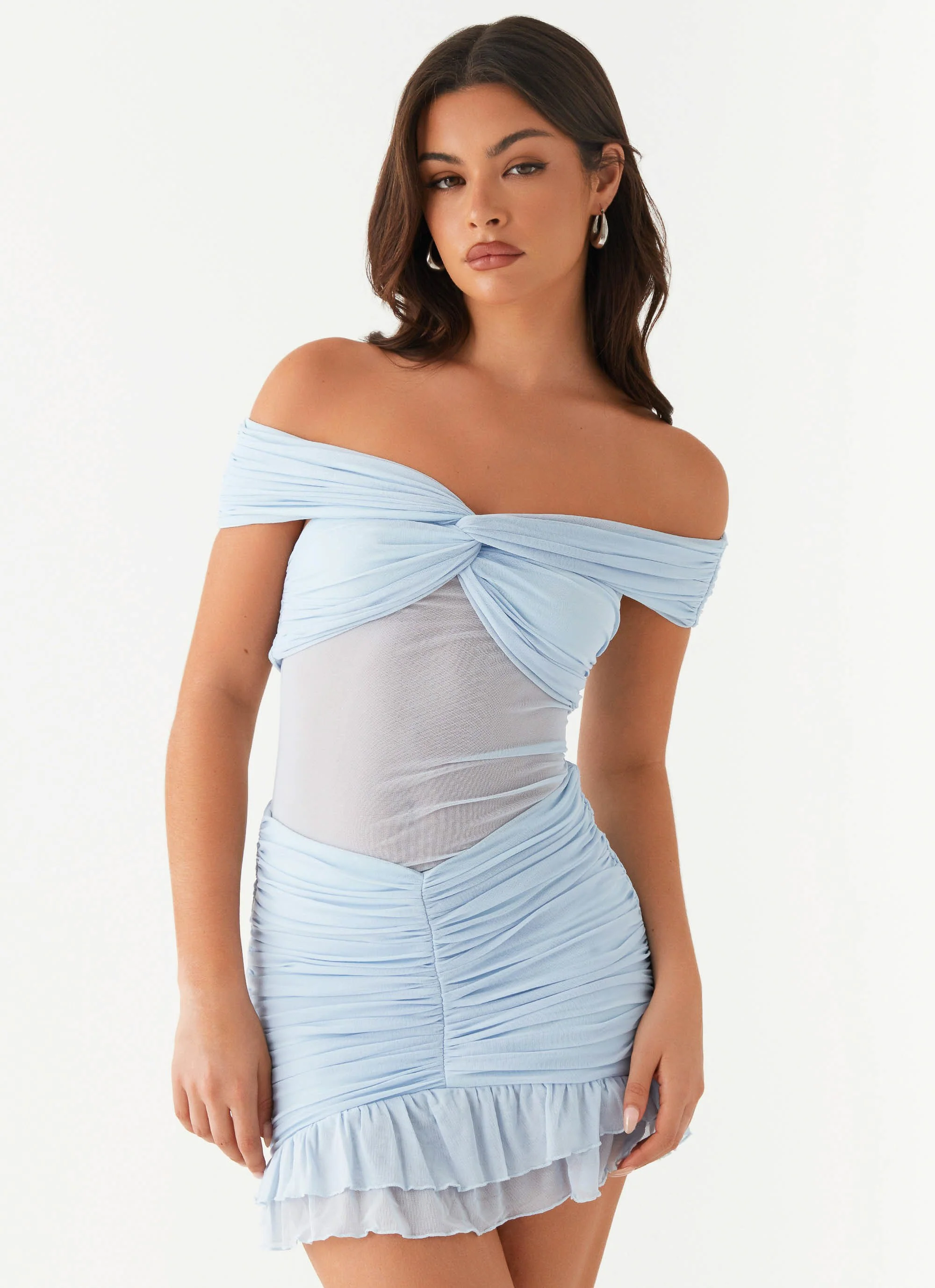 Frances Mini Dress - Blue - Image 5