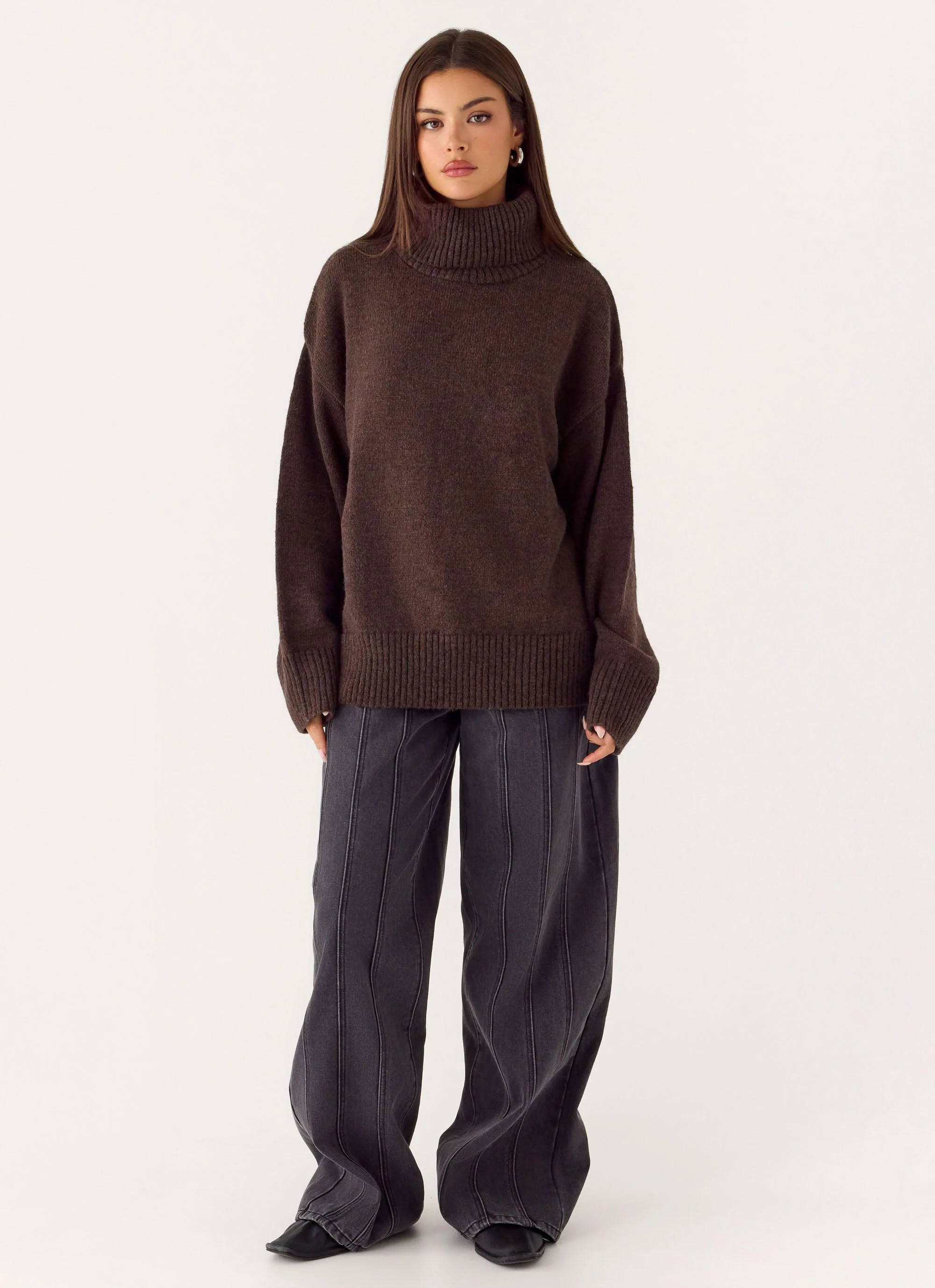 Gabrielle Knit Sweater - Chocolate - Image 2
