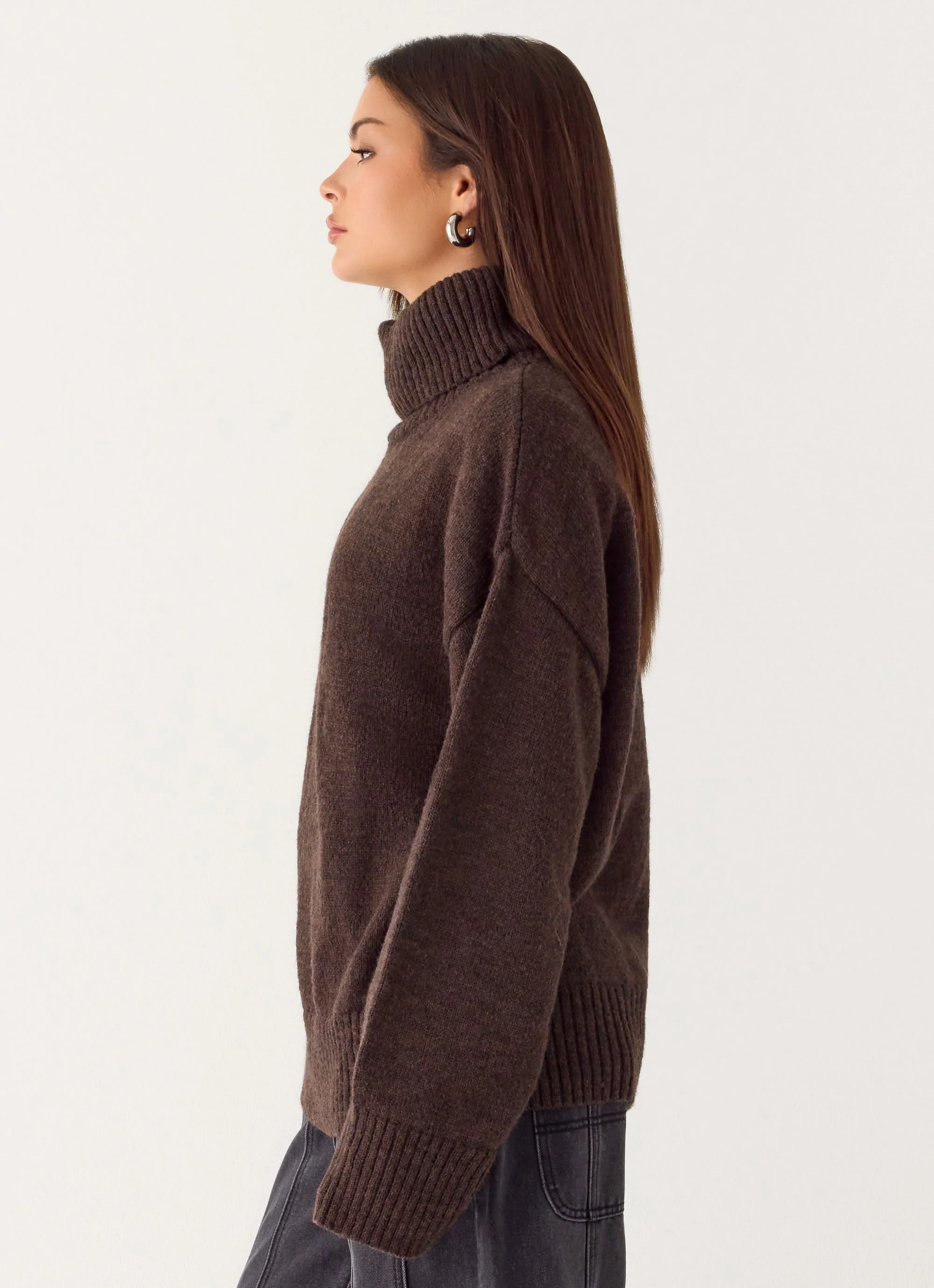 Gabrielle Knit Sweater - Chocolate - Image 3