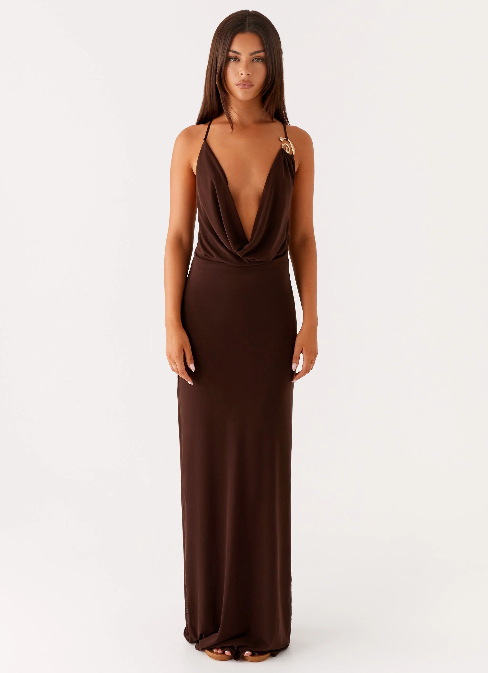 Game Player Maxi Dress - Chocolate - Image 6