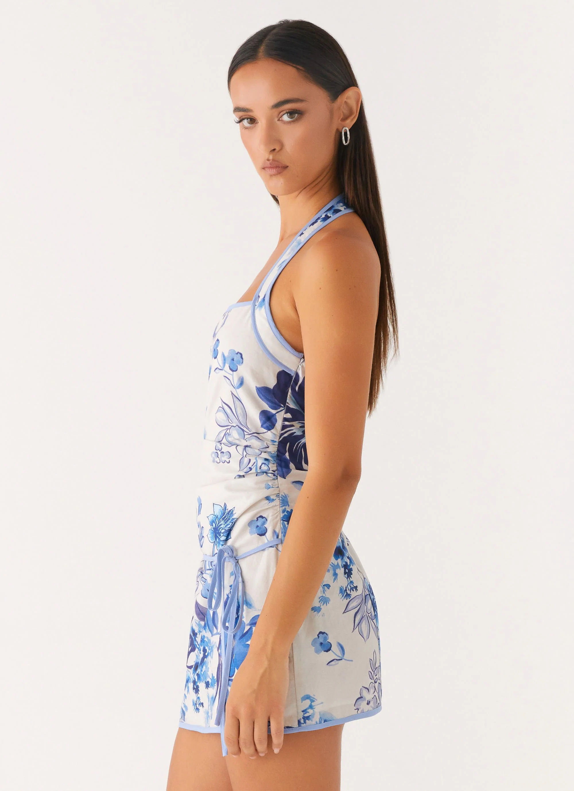 Garden Party Mini Dress - Serene Sky Floral - Image 3