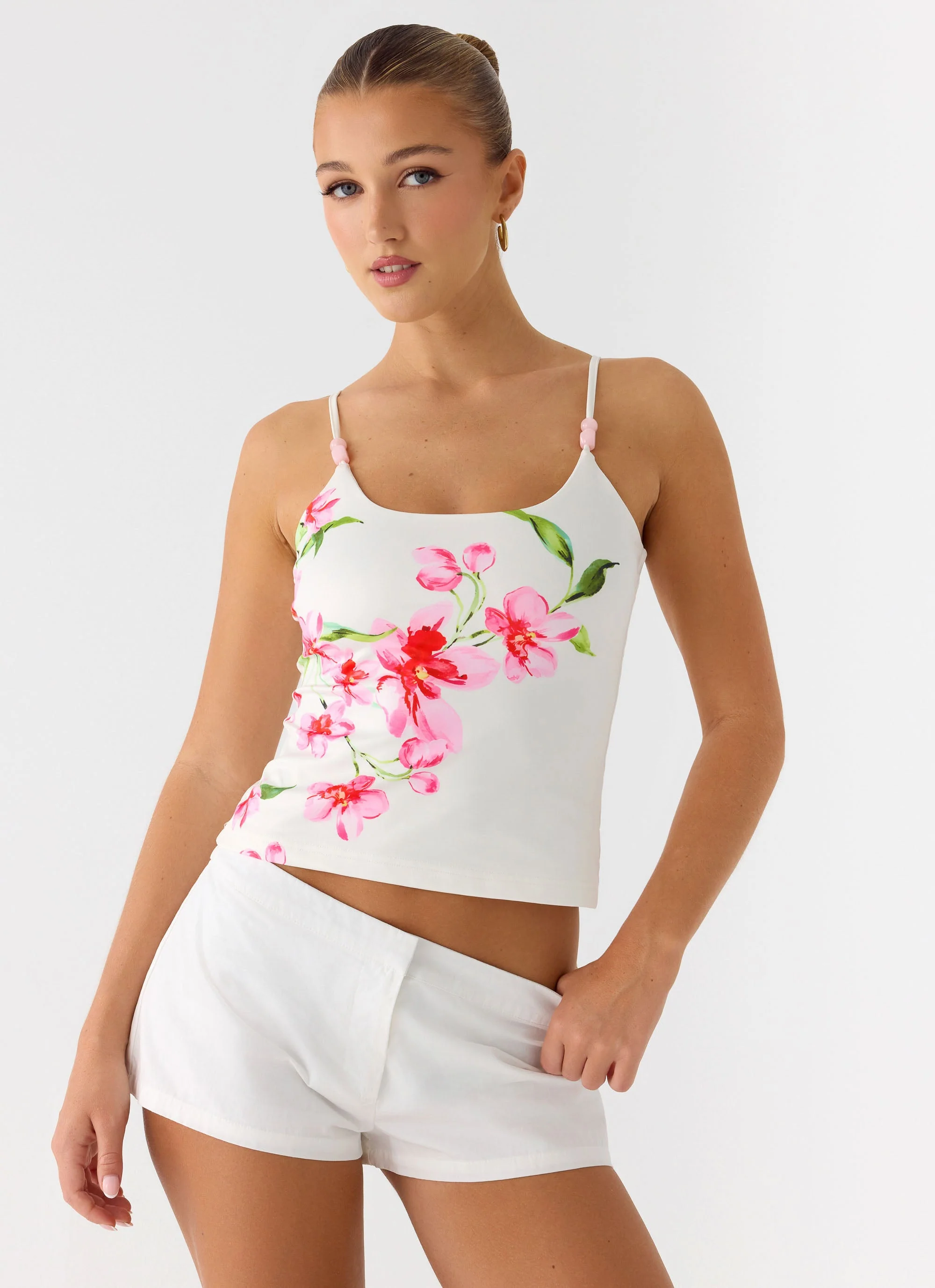 Garrix Bead Cami Top - Ivory Reef - Image 5