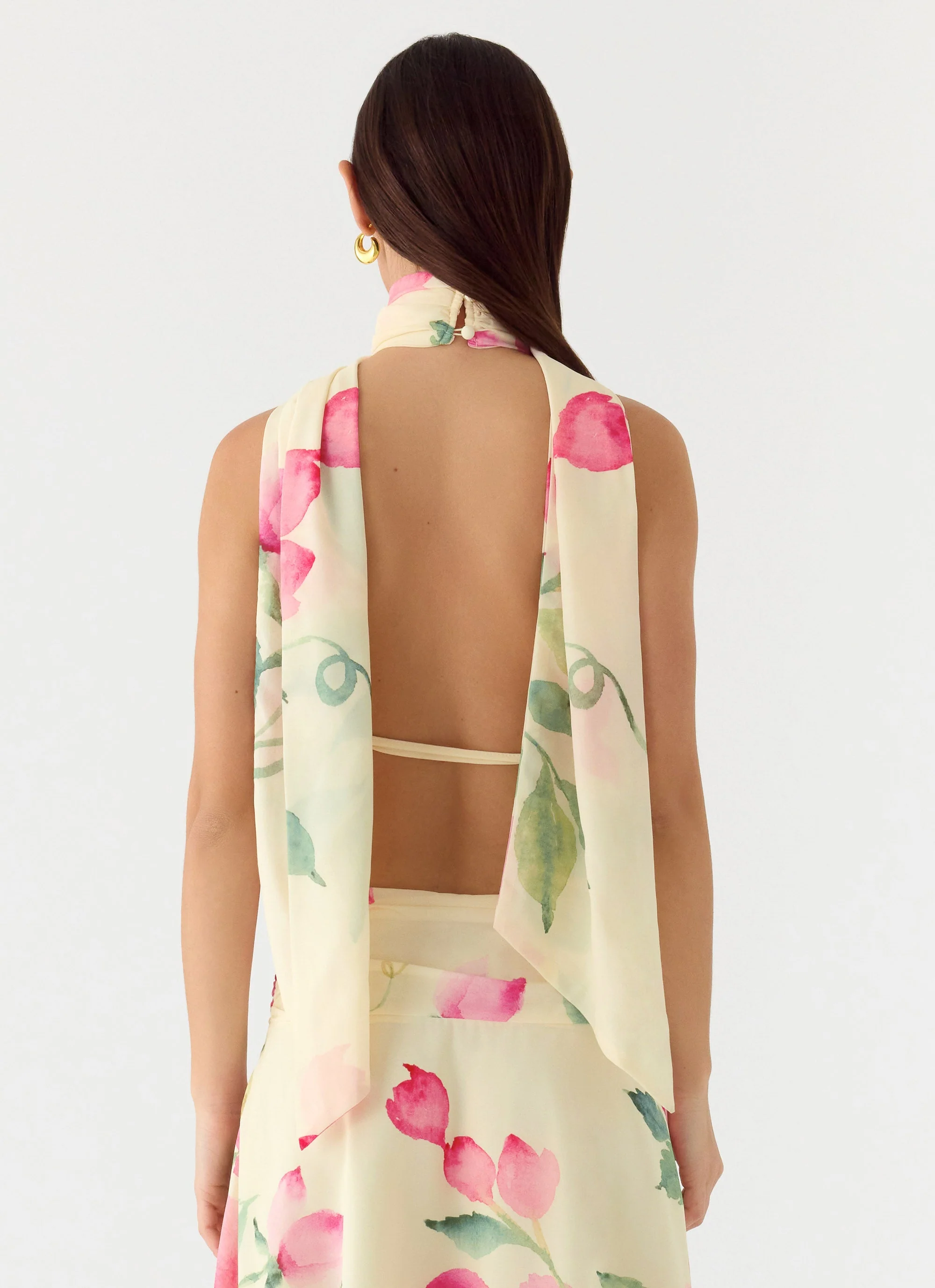Get Me Halter Backless Top - Lemon Soleil - Image 3