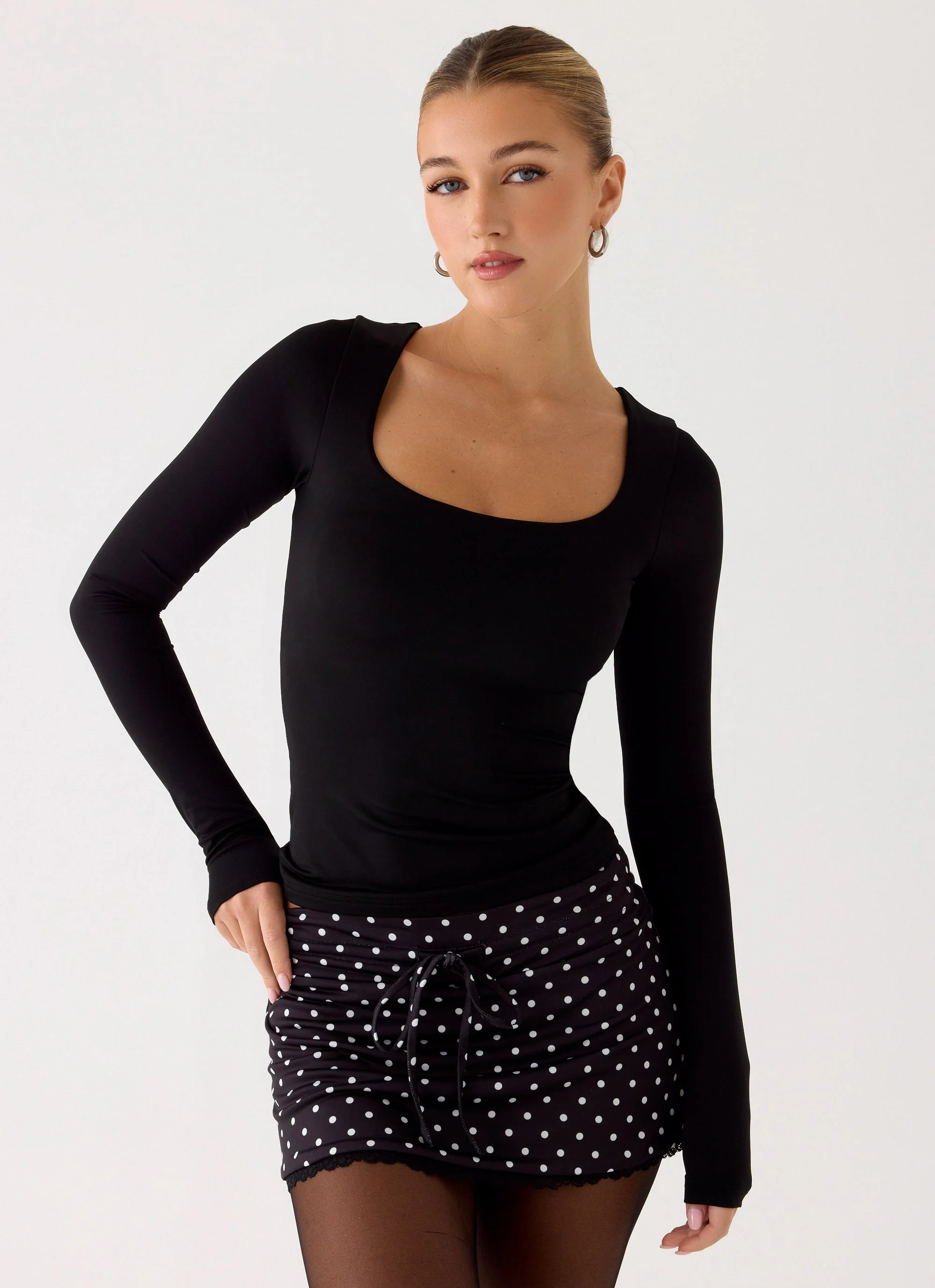 Get No Sleep Mini Skort - Black Polkadot - Image 12