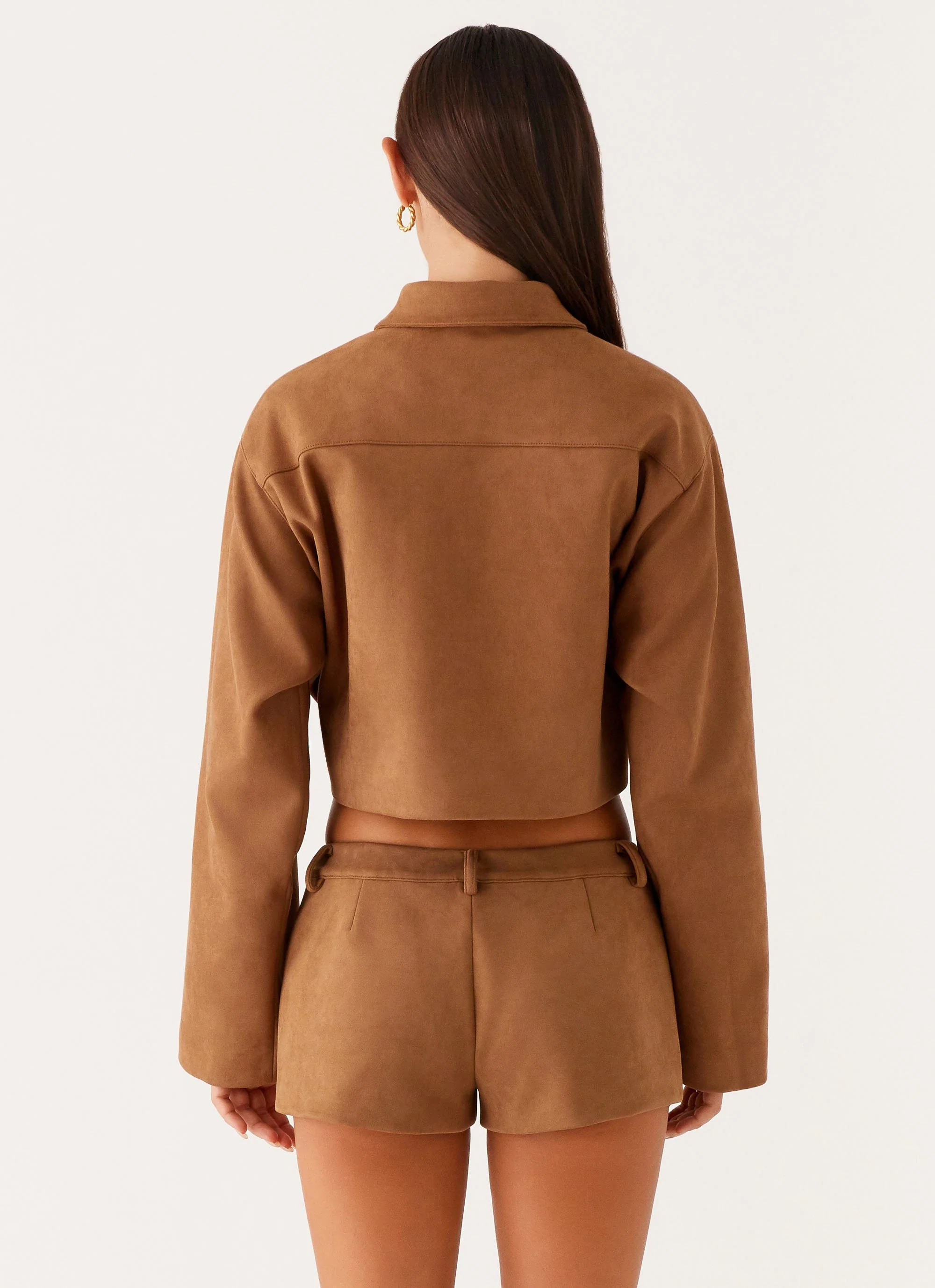 Gio Crop Jacket - Brown - Image 5