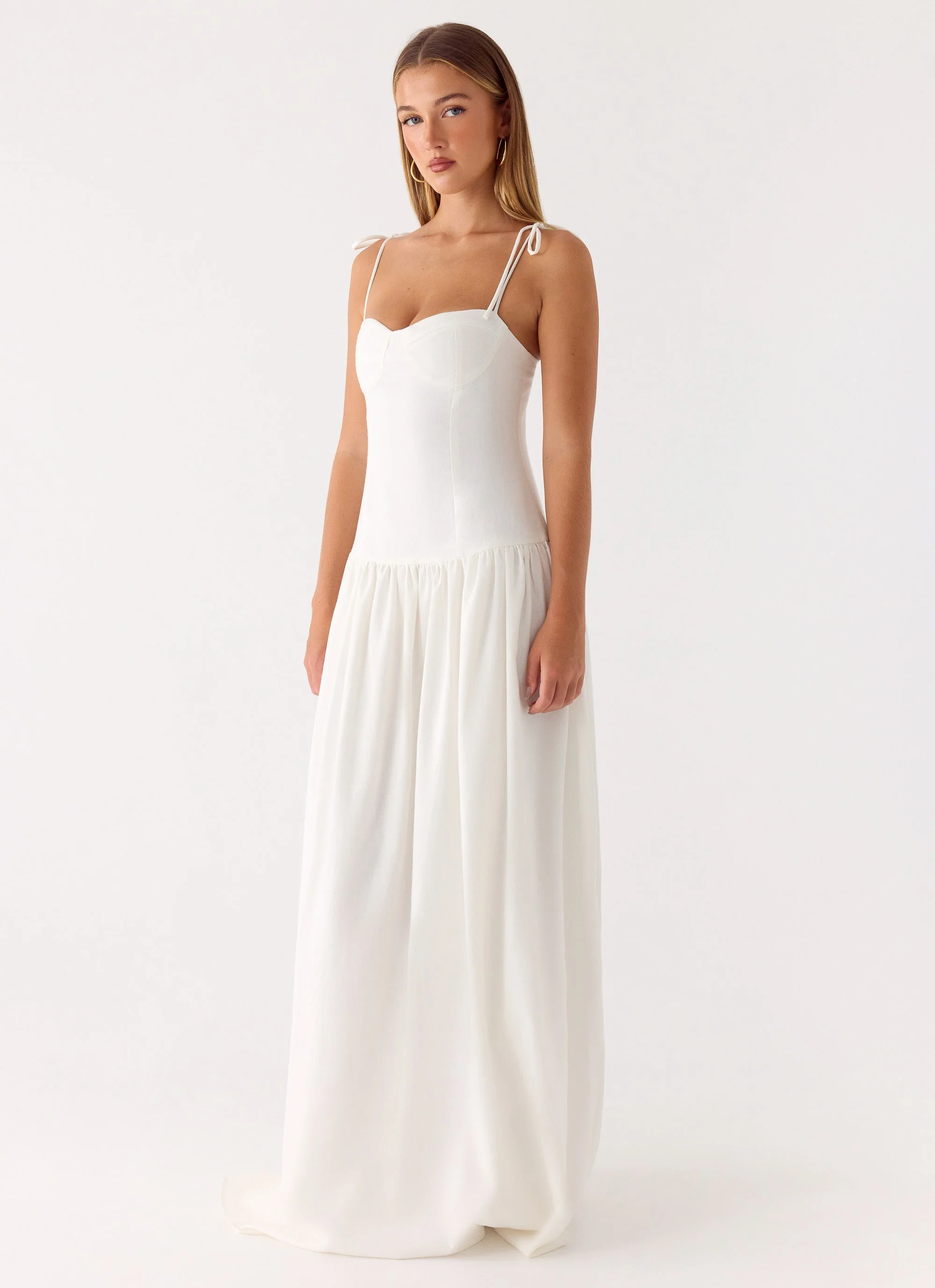 Giovanna Linen Maxi Dress - White - Image 5