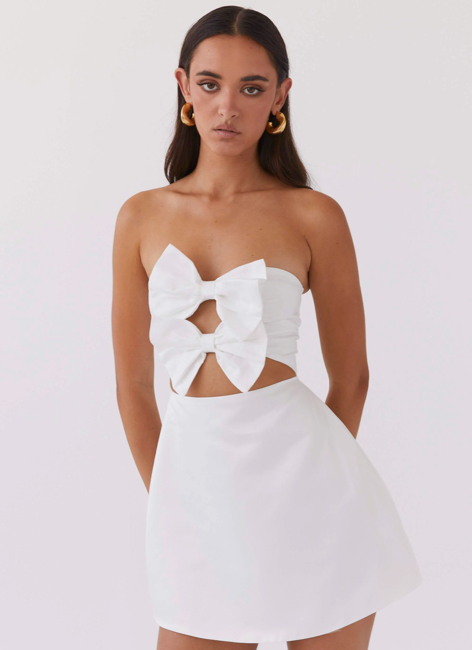 Girl Crush Bow Mini Dress - White - Image 5