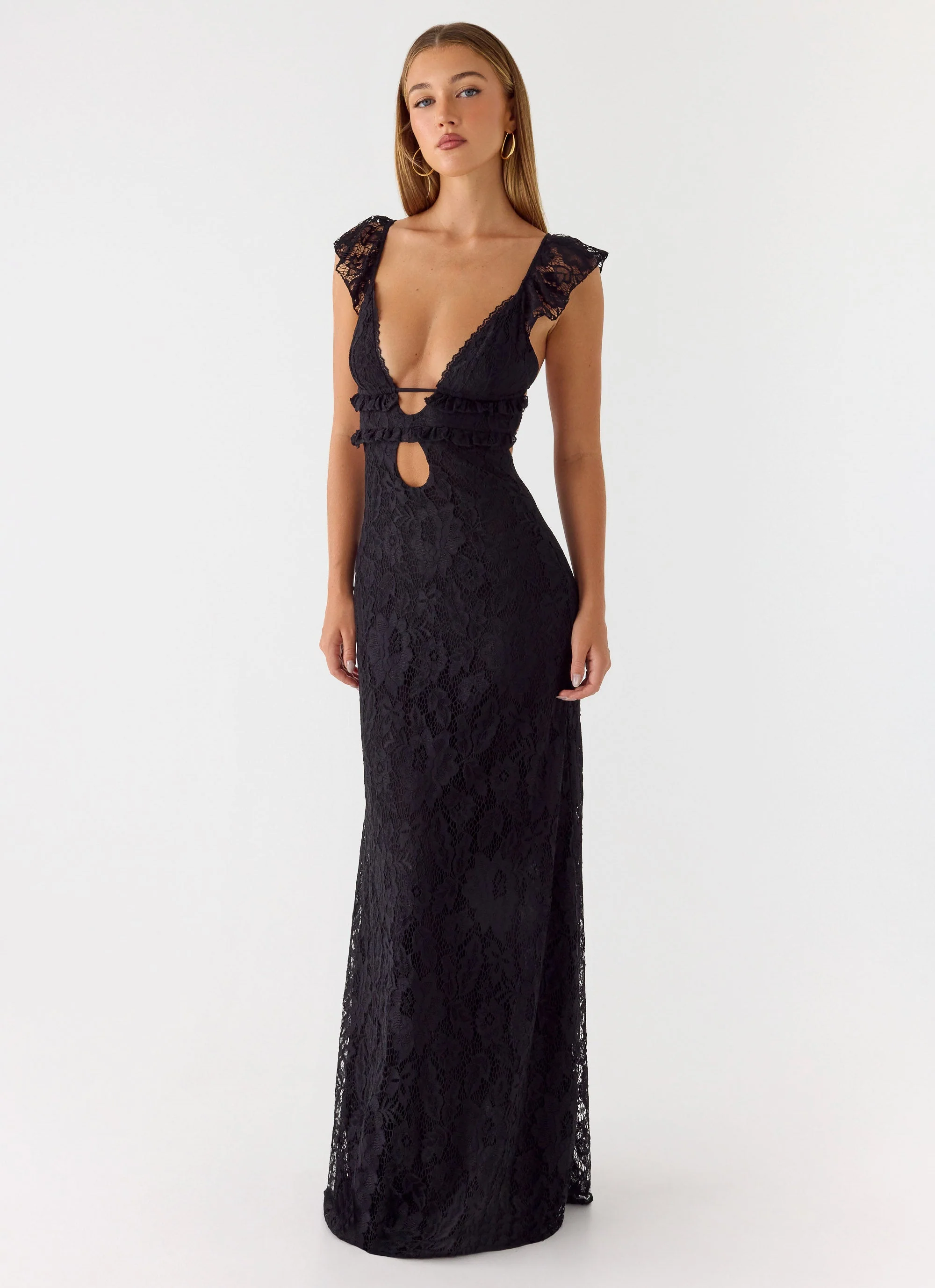 Giulia Lace Maxi Dress - Black - Image 8