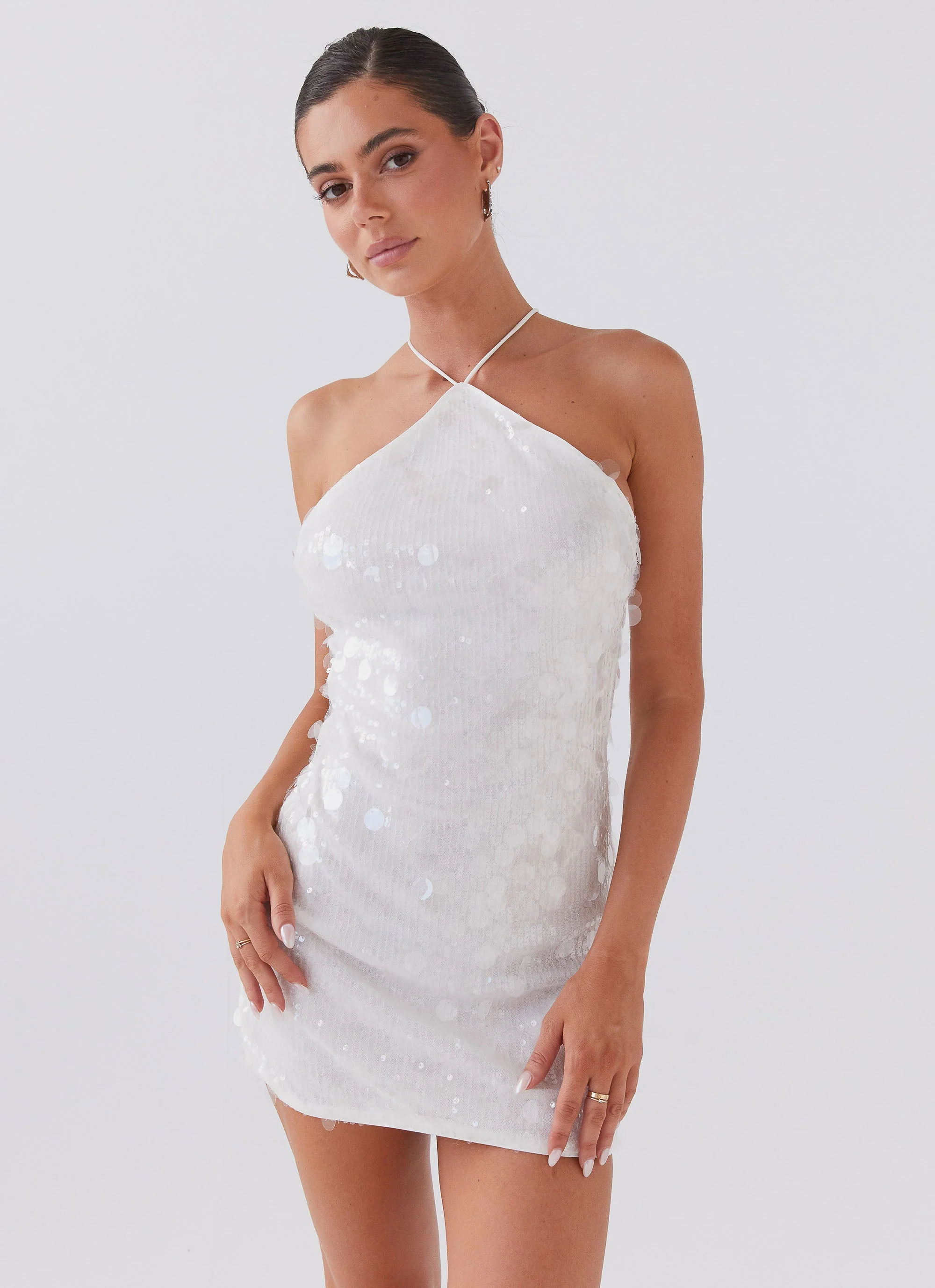 Glitz And Glamour Sequin Mini Dress - Crystal Cloud - Image 5