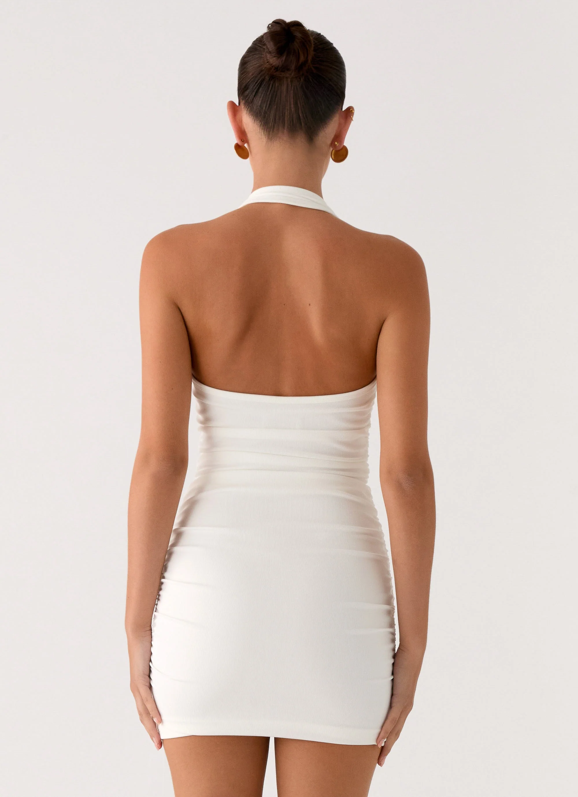Gloves Up Halter Mini Dress - White - Image 4