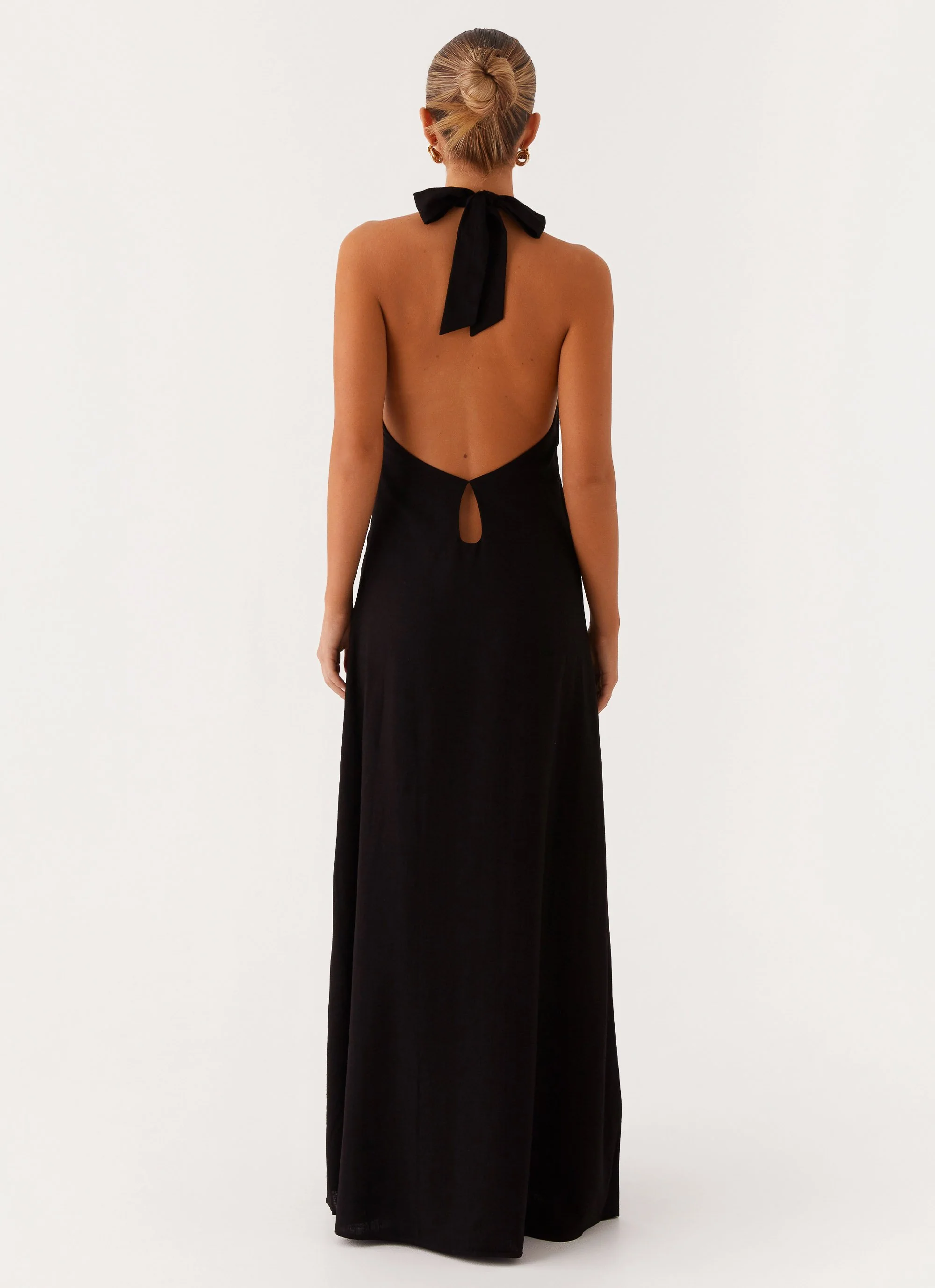 Golden Child Linen Maxi Dress - Black - Image 6