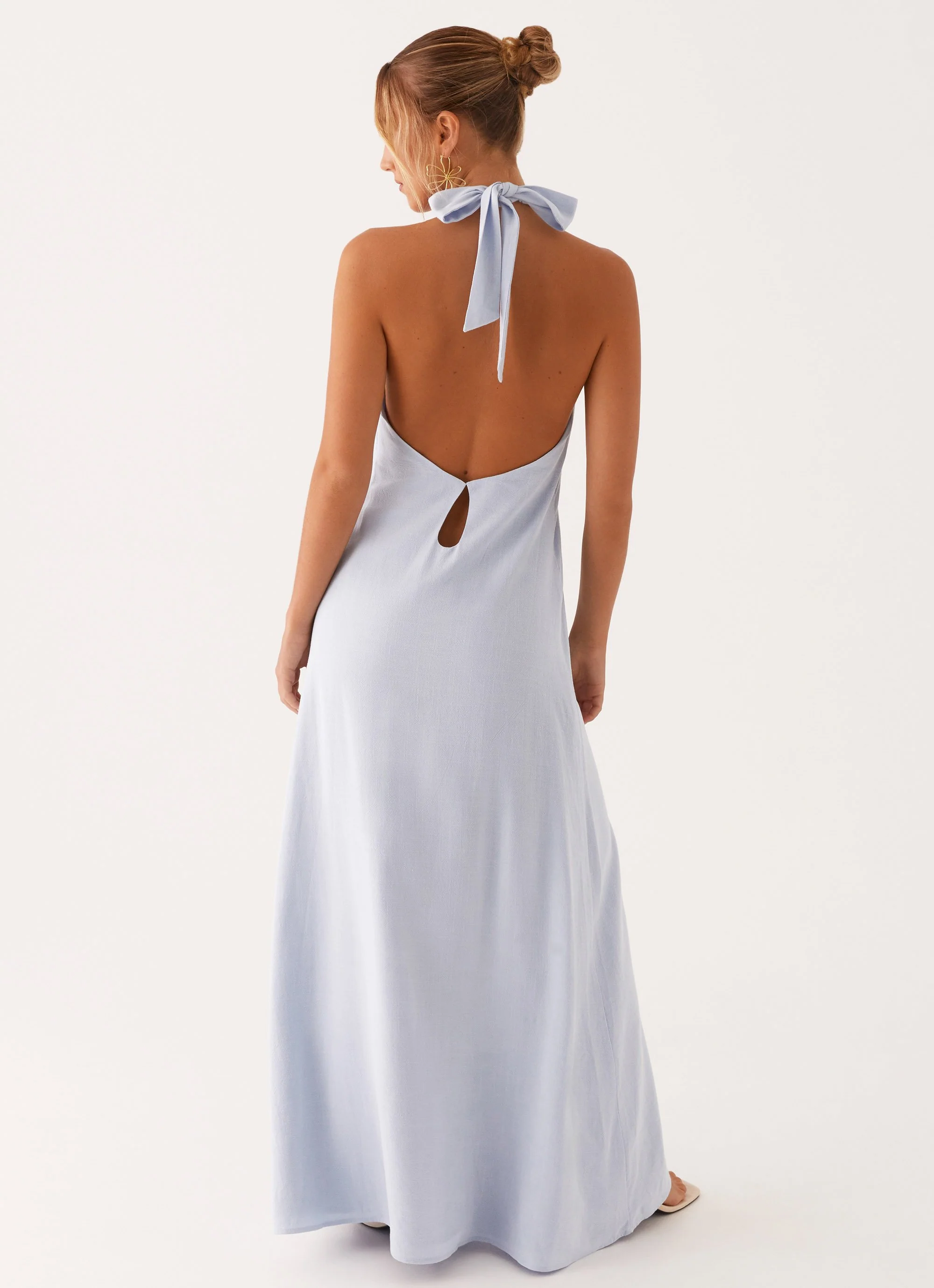 Golden Child Linen Maxi Dress - Blue - Image 4